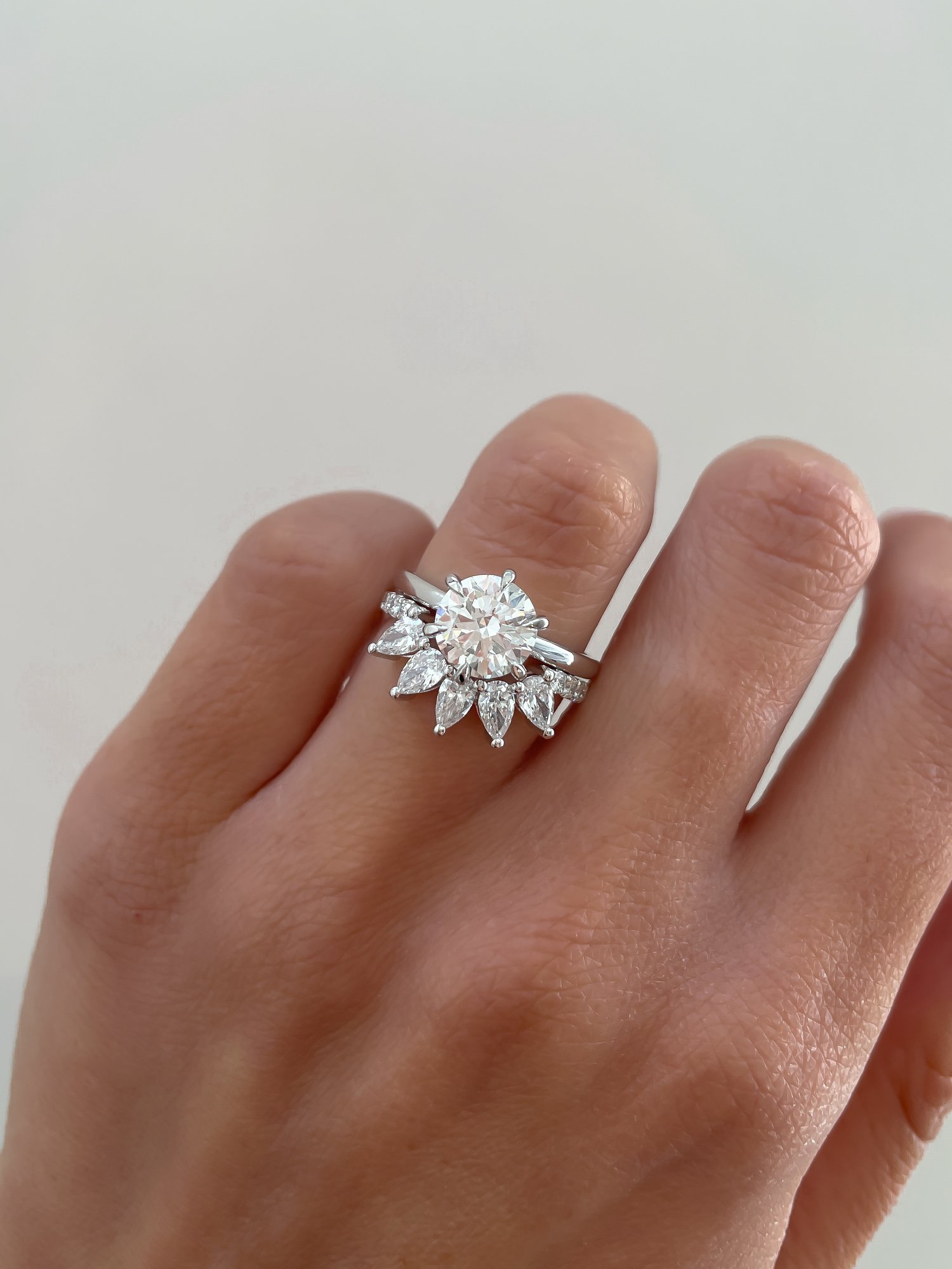 Cleo - Accent Stones Curved Wedding Ring Lifestyle Image