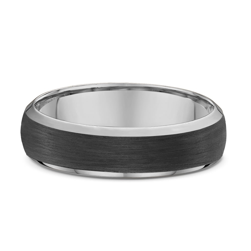 Cooper Mens Wedding Ring - 9k White Gold / Carbon Fibre