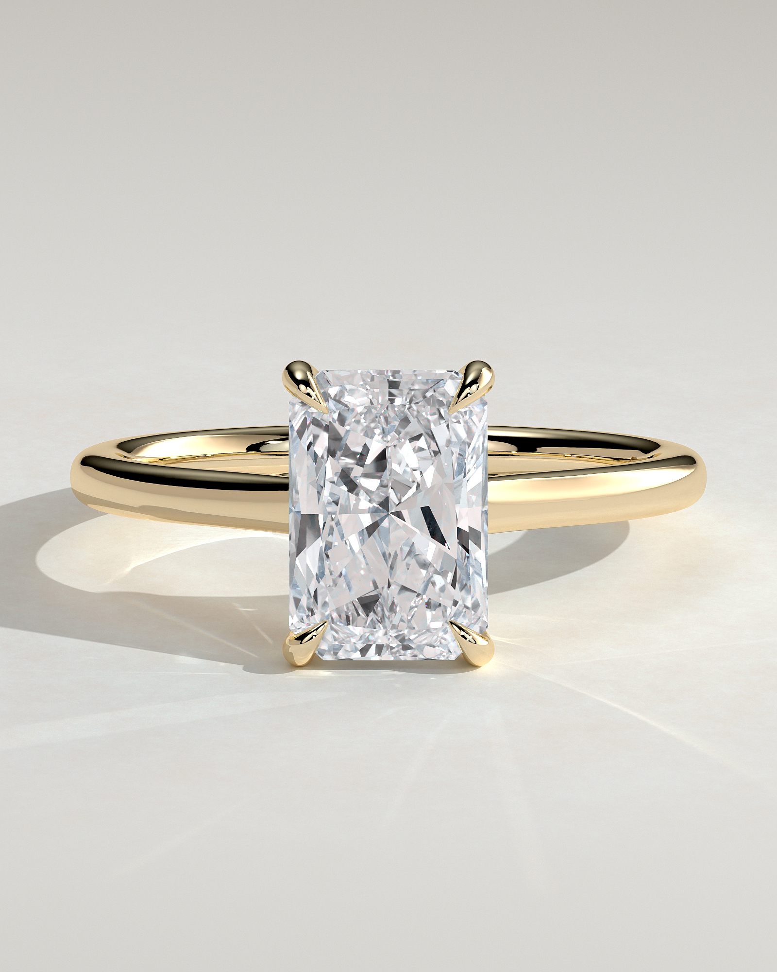 Dakota - Radiant Solitaire with Trellis Setting - 18k Yellow Gold