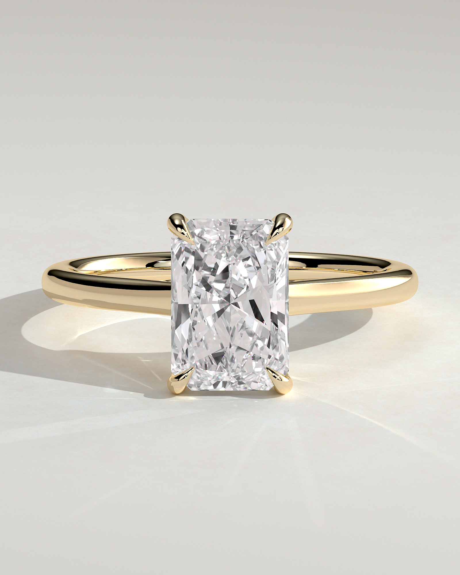 Dakota - Radiant Solitaire with Trellis Setting - 18k Yellow Gold