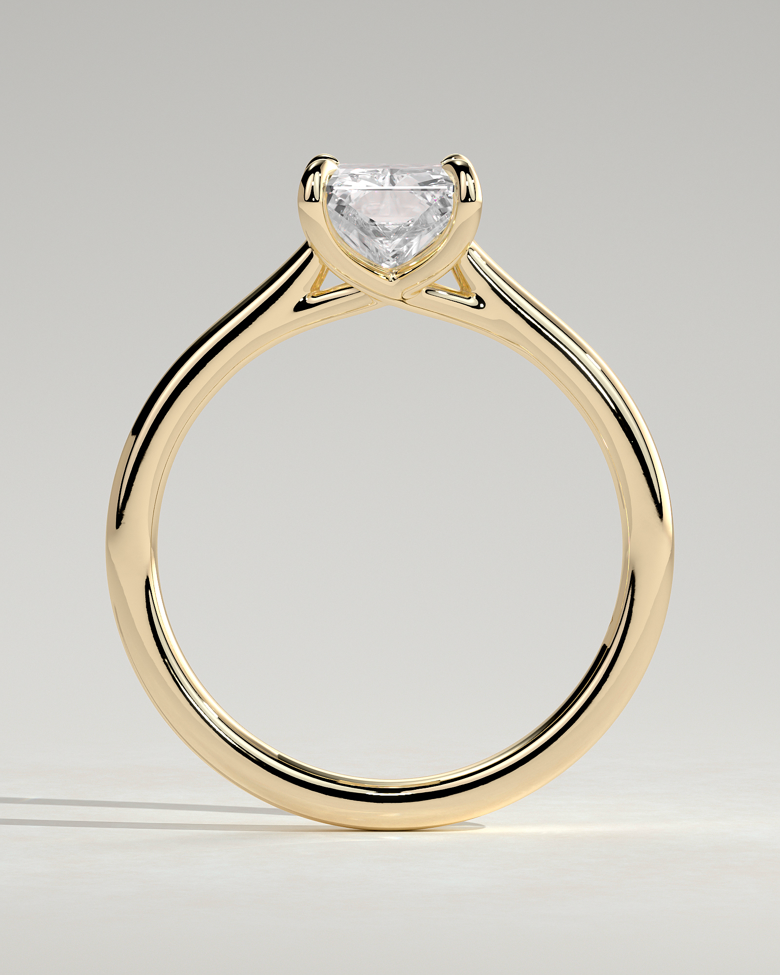 Dakota - Radiant Solitaire with Trellis Setting - 18k Yellow Gold