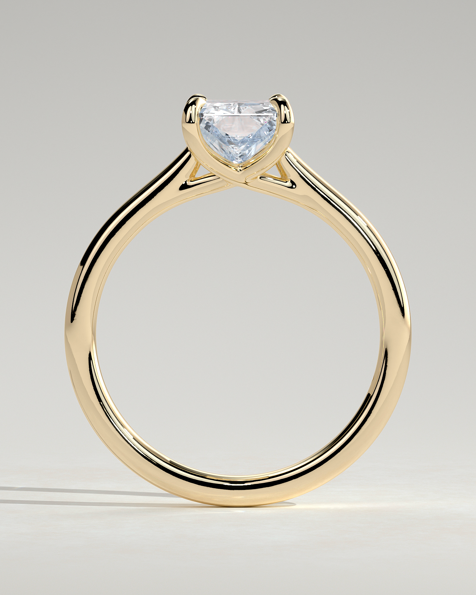 Dakota - Radiant Solitaire with Trellis Setting - 18k Yellow Gold