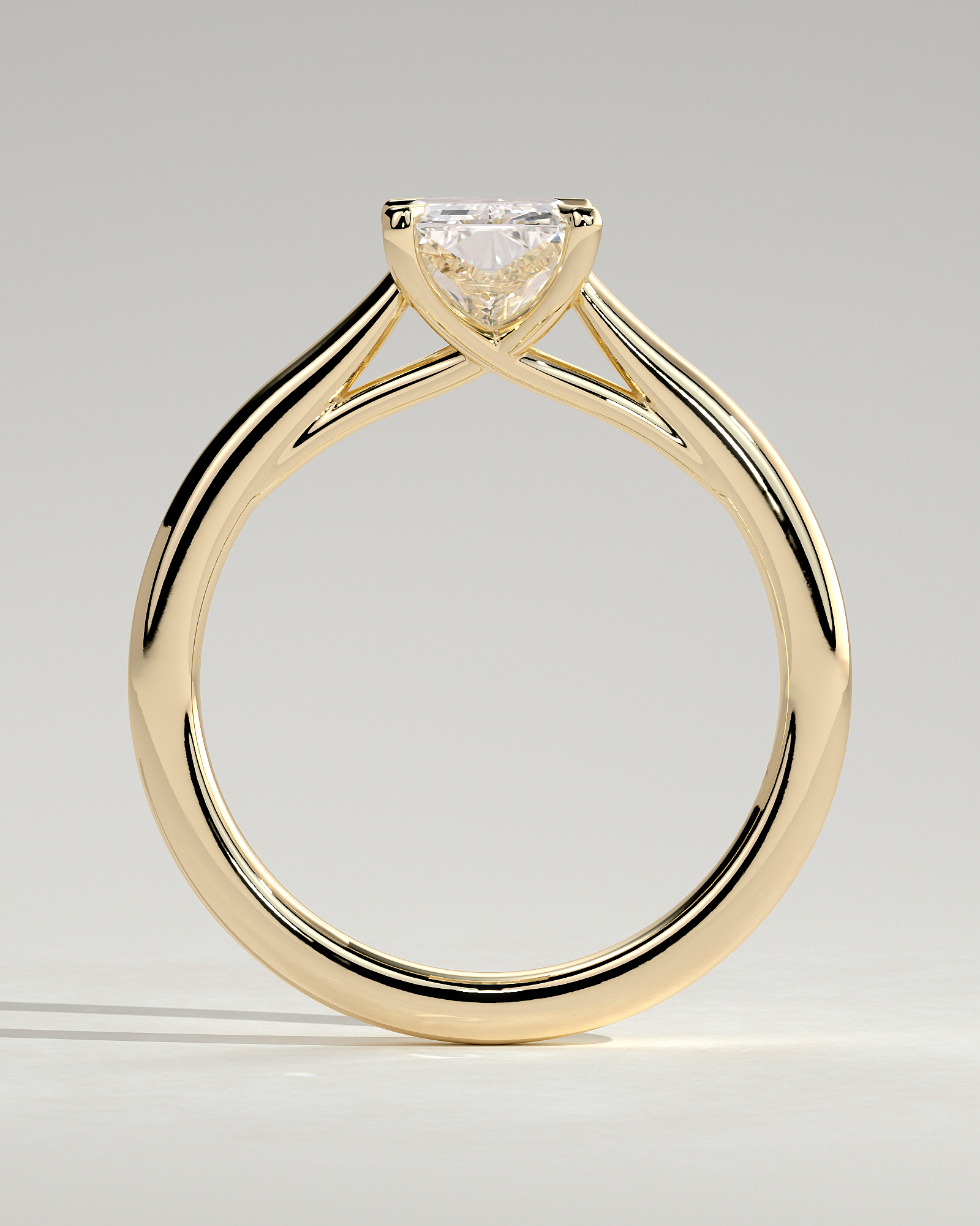 Dakota - Radiant Solitaire with Trellis Setting - 18k Yellow Gold