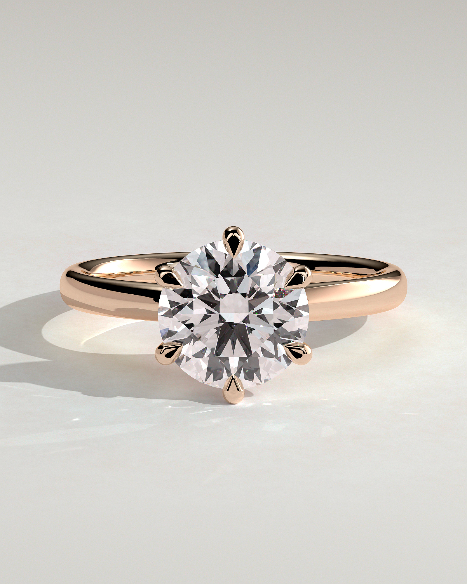 Daniela - Six Claw Solitaire - 18k Rose Gold