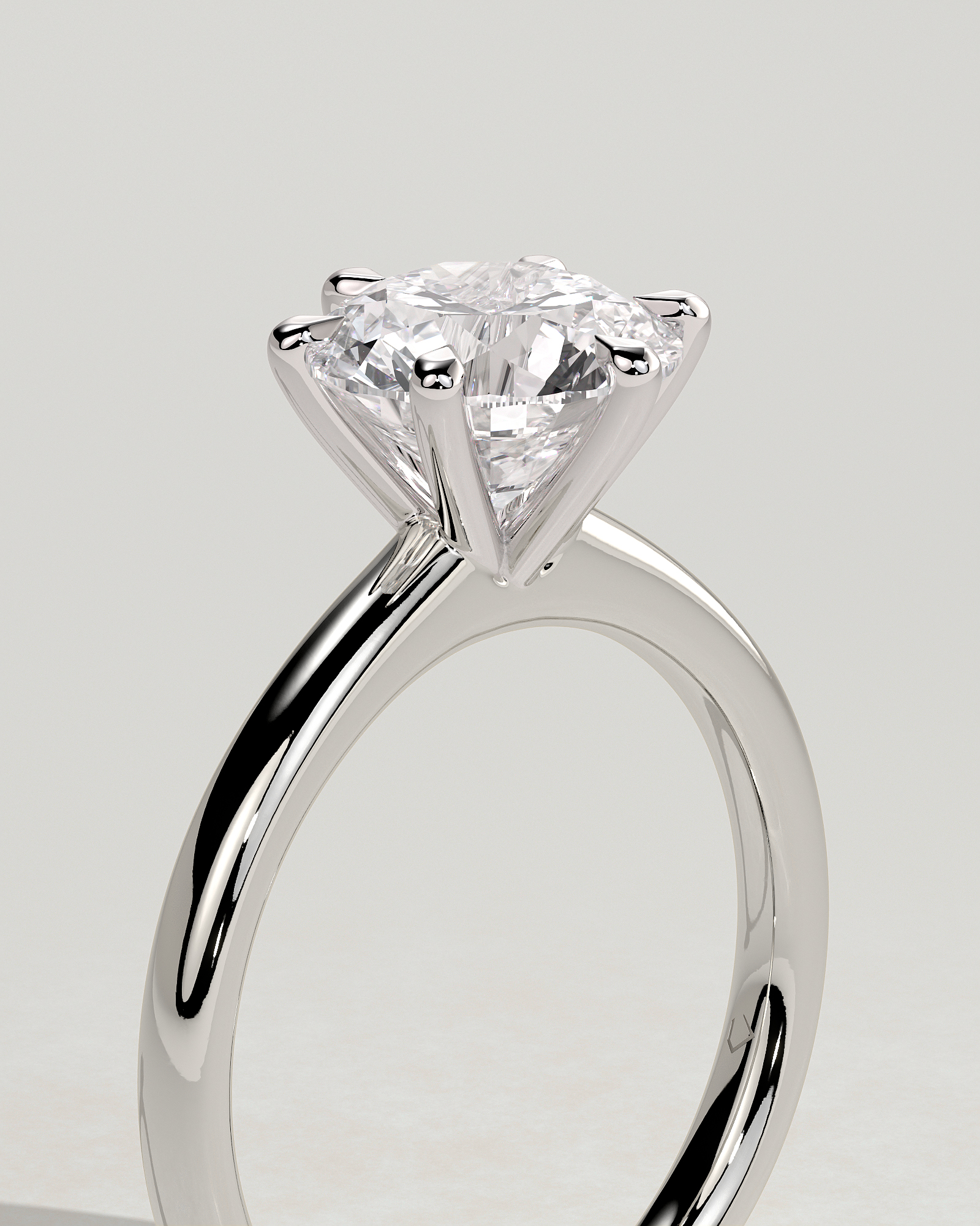 Daniela - Six Claw Solitaire - 18k White Gold