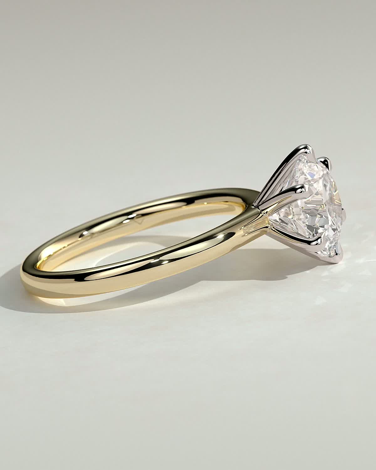 Daniela - Six Claw Solitaire - 18k Yellow Gold / 18k White Gold