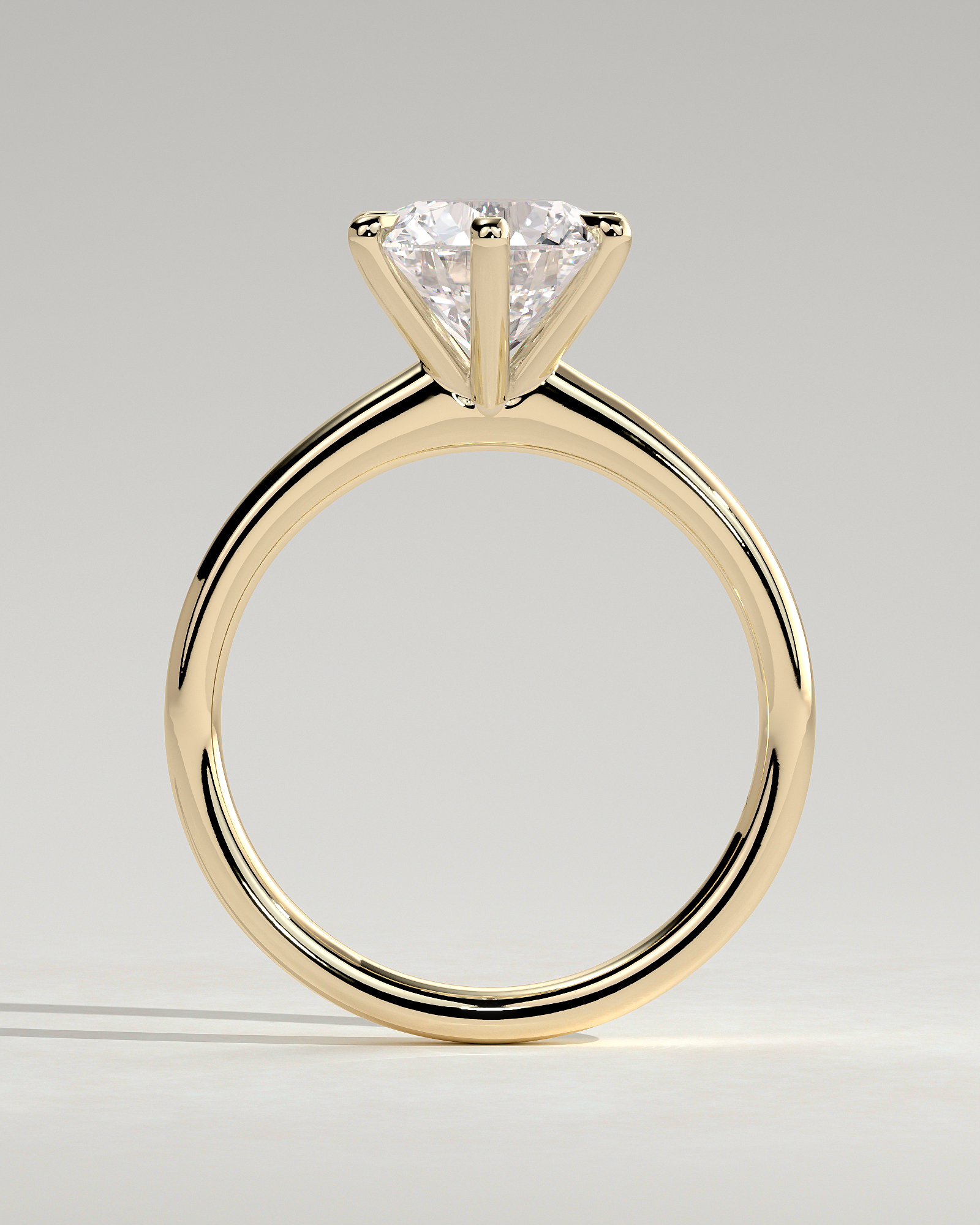 Daniela - Six Claw Solitaire - 18k Yellow Gold