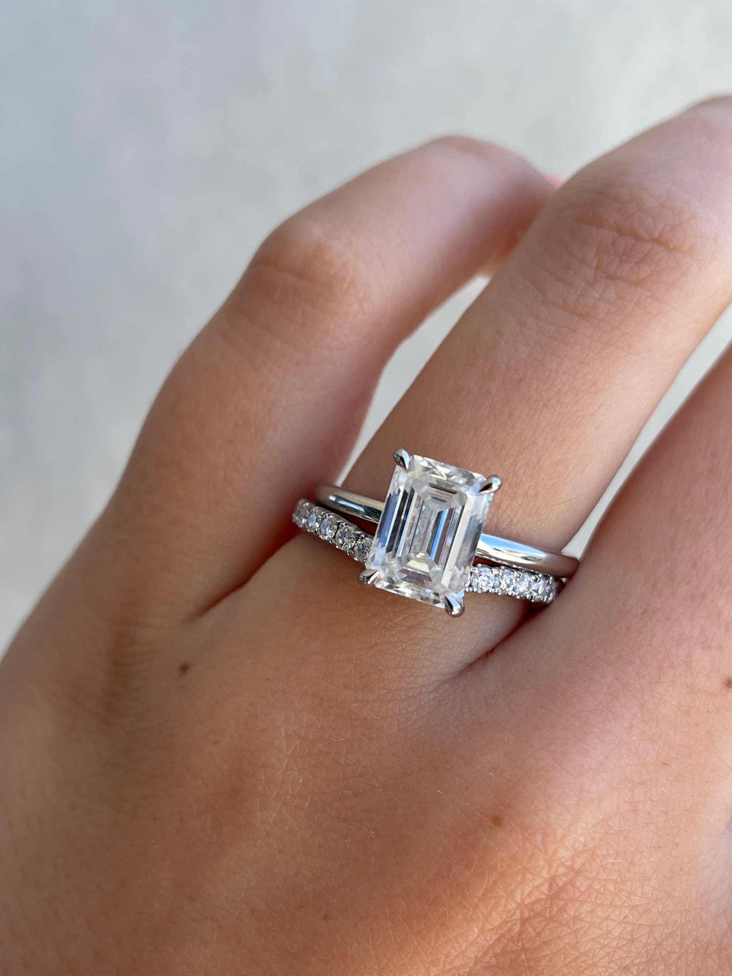 Danielle  Half Pav Curved Wedding Ring Lifestyle Image