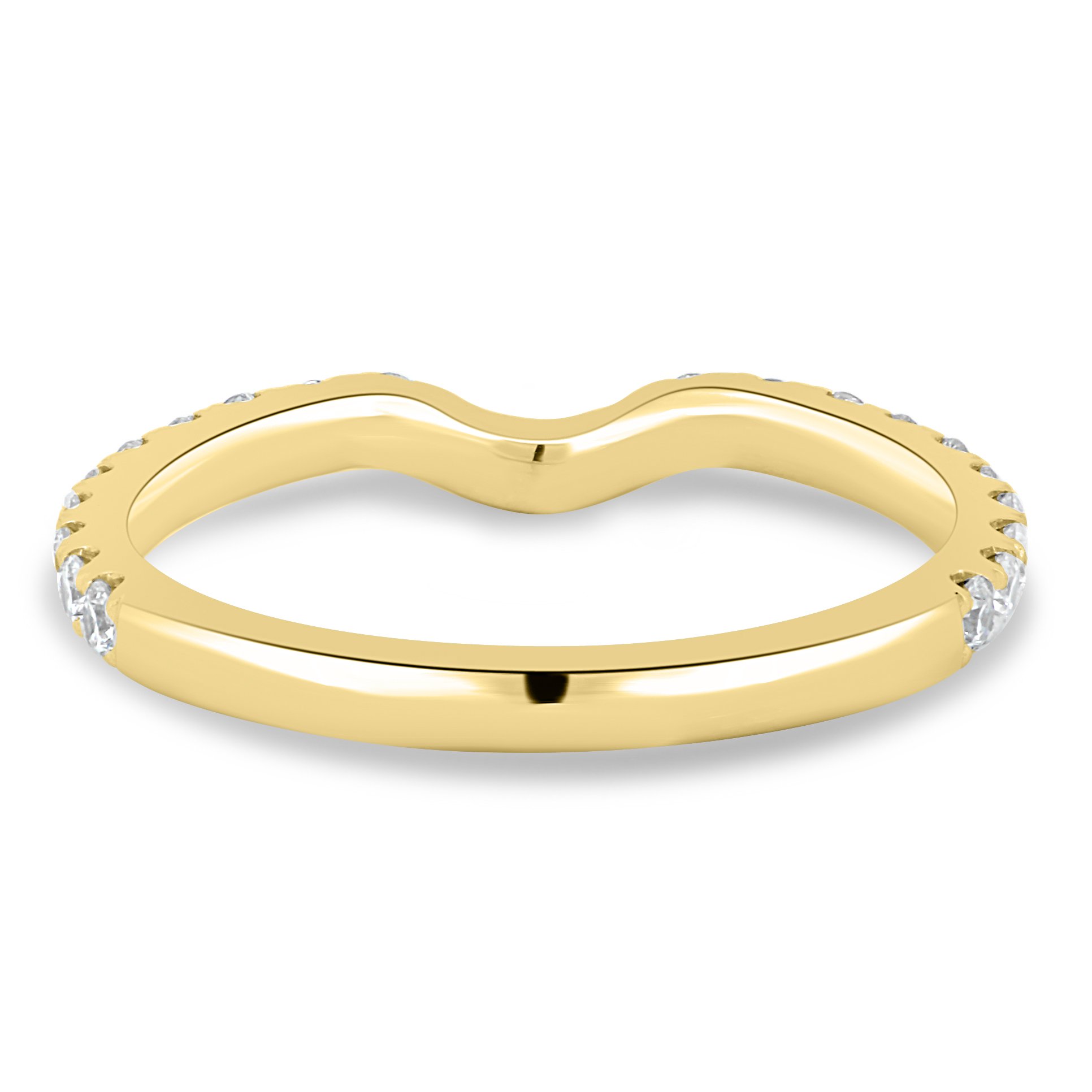 Demi  2/3 Pave Curved Wedding Ring - 18k Yellow Gold