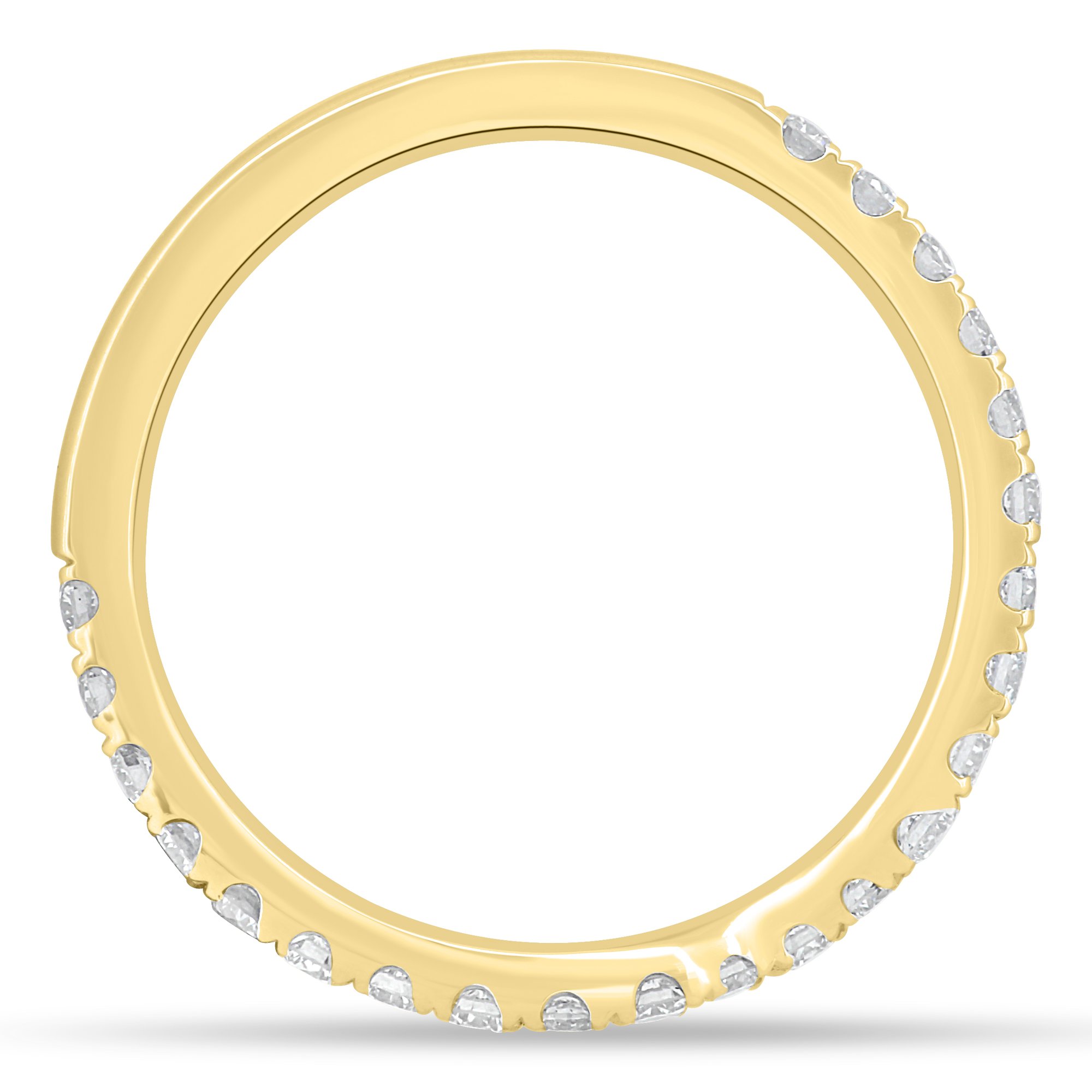 Demi  2/3 Pave Curved Wedding Ring - 18k Yellow Gold