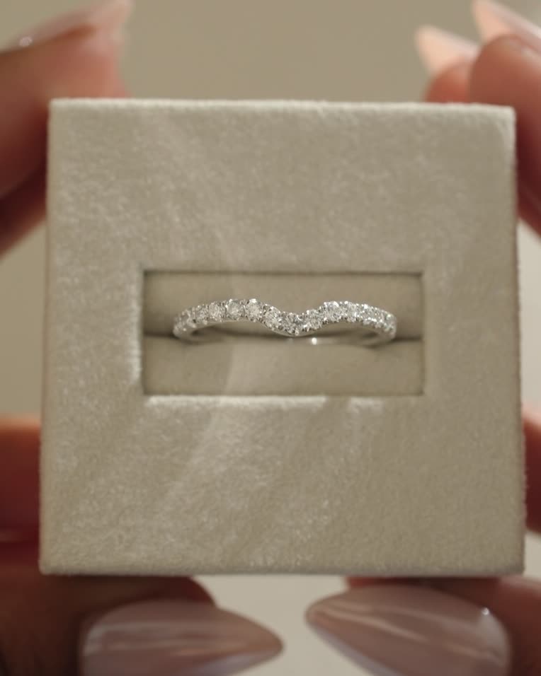 Demi  2/3 Pave Curved Wedding Ring Lifestyle Image