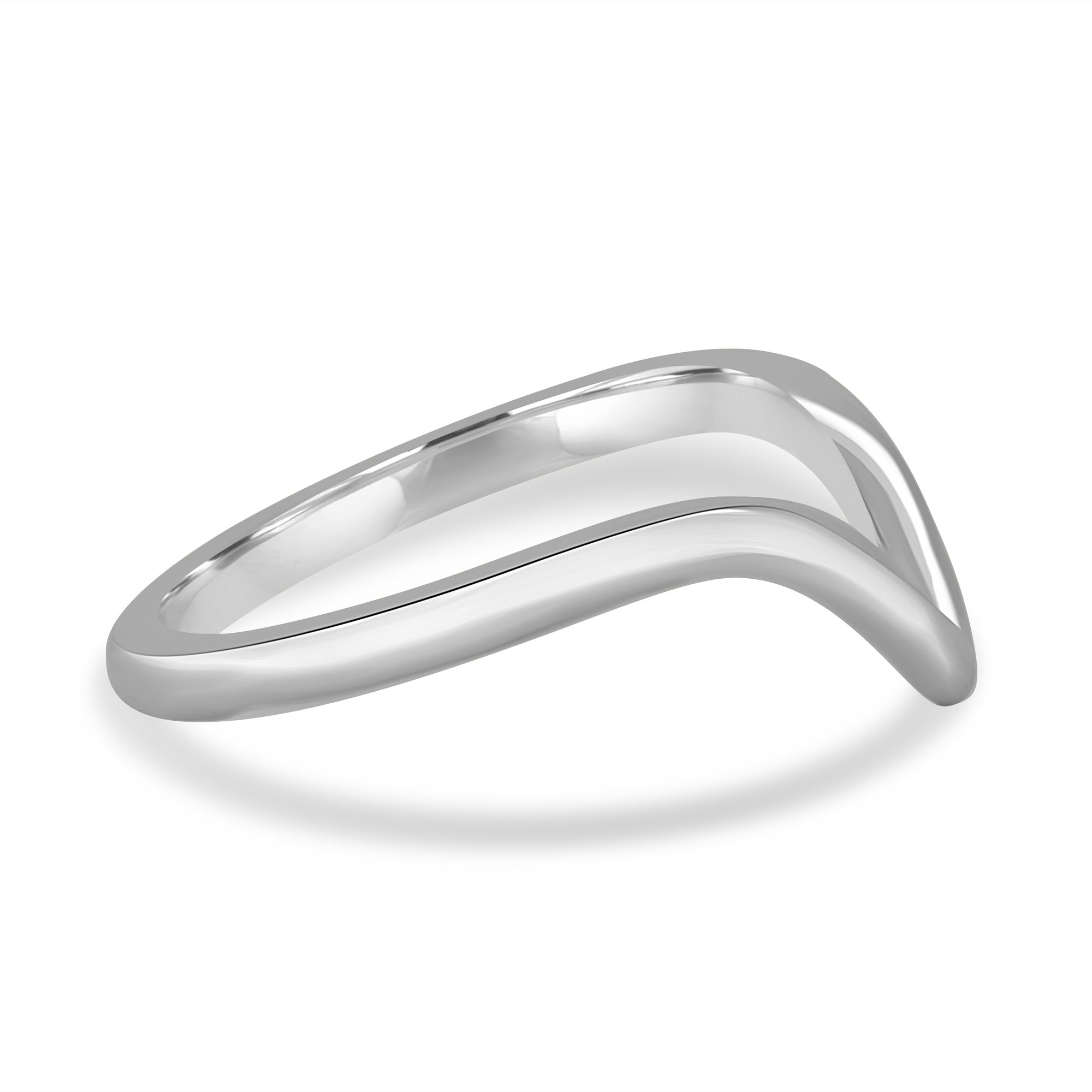 Dominique - Deep V Ring - 18k White Gold