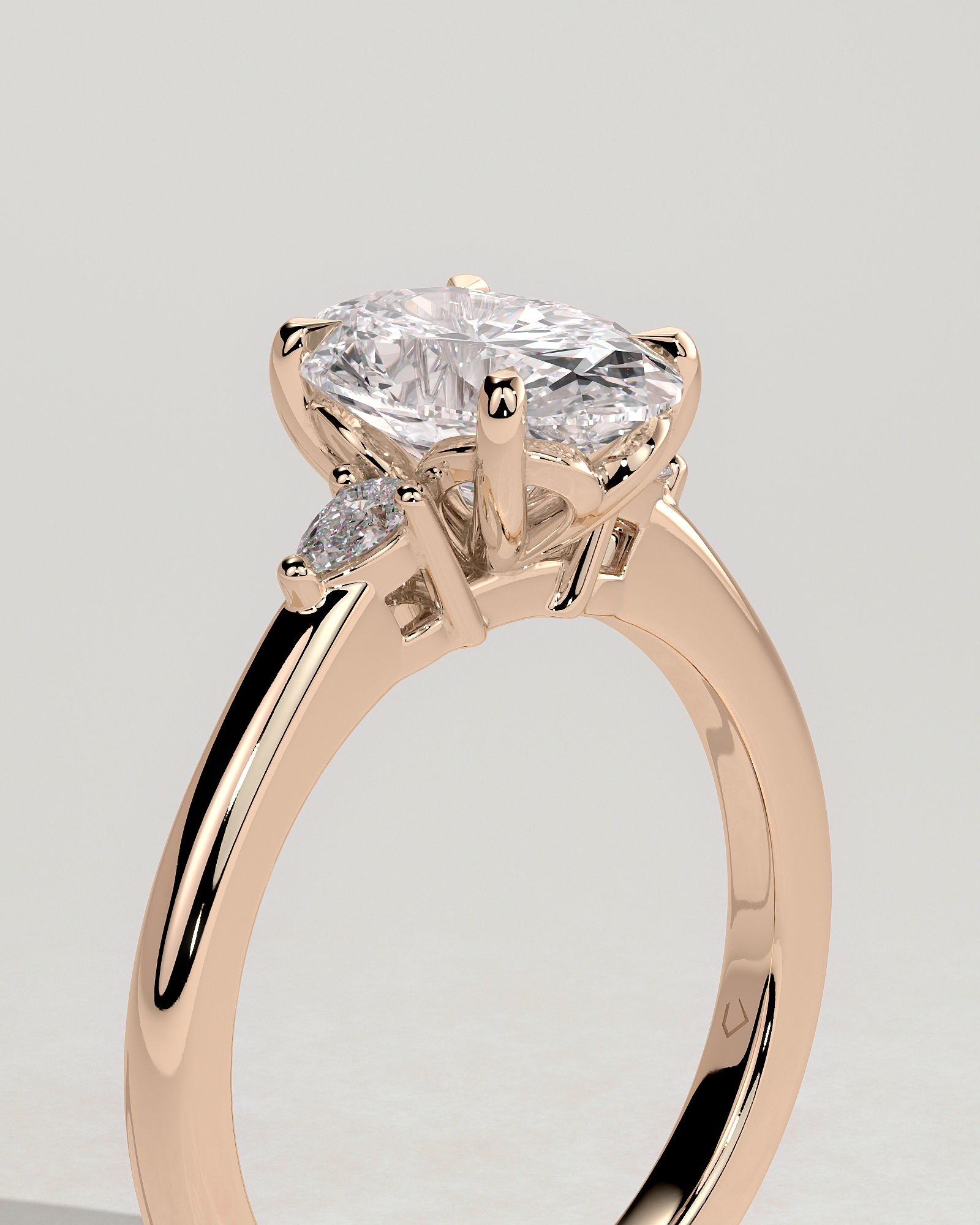 Elena  Oval Trilogy - 18k Rose Gold
