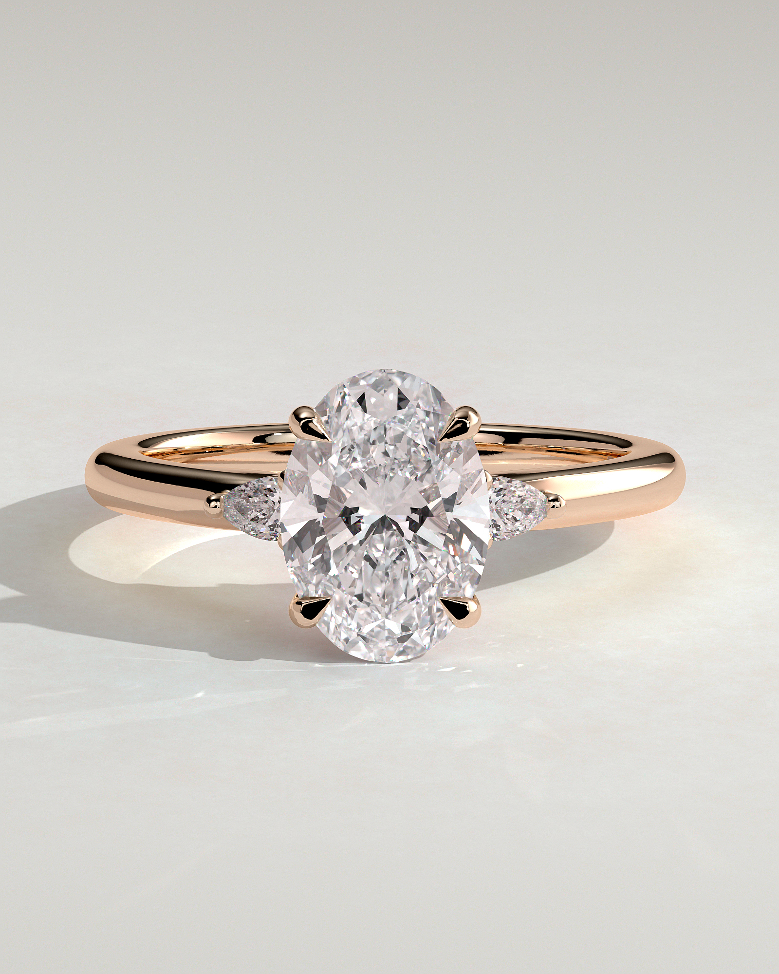 Elena  Oval Trilogy - 18k Rose Gold