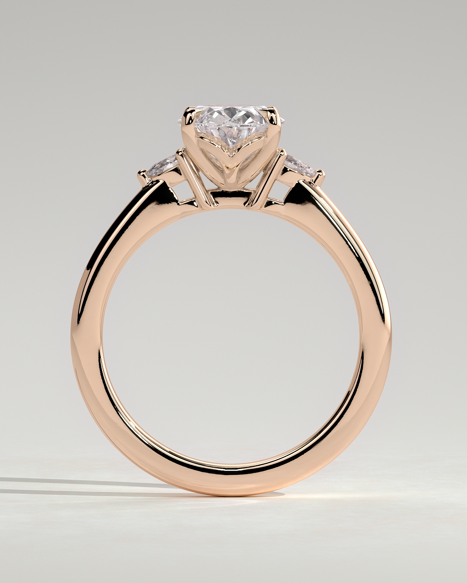 Elena  Oval Trilogy - 18k Rose Gold