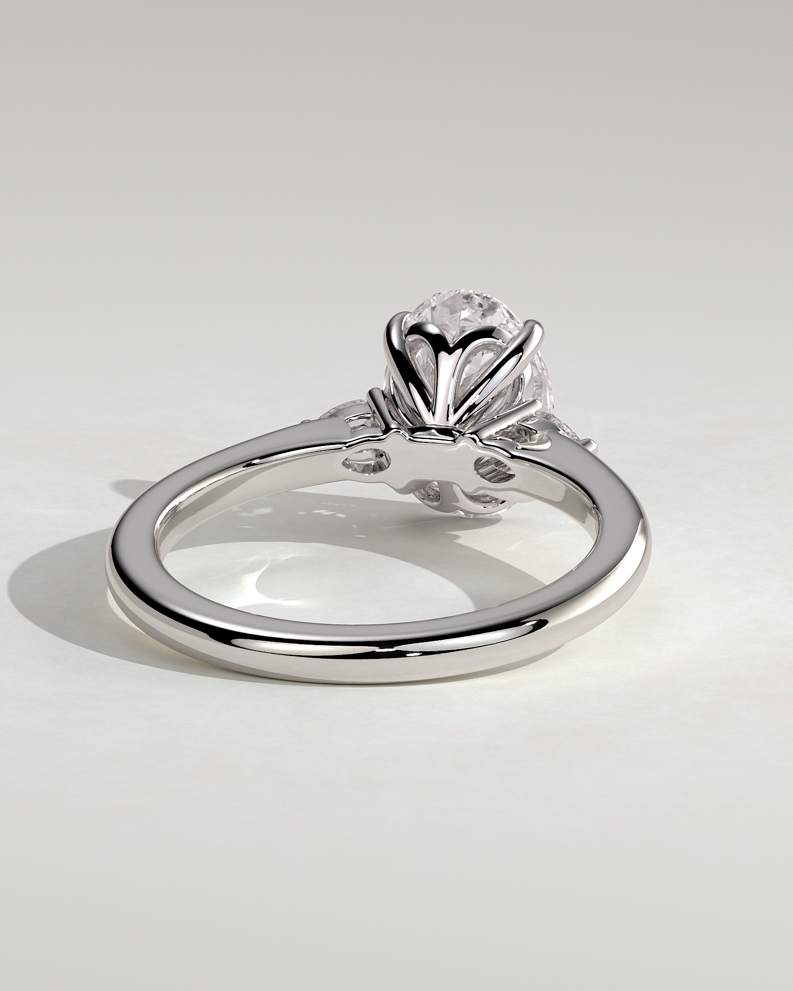 Elena  Oval Trilogy - 18k White Gold