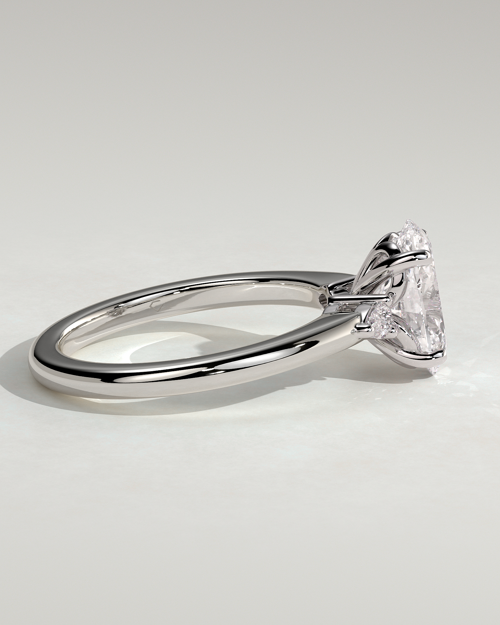 Elena  Oval Trilogy - 18k White Gold