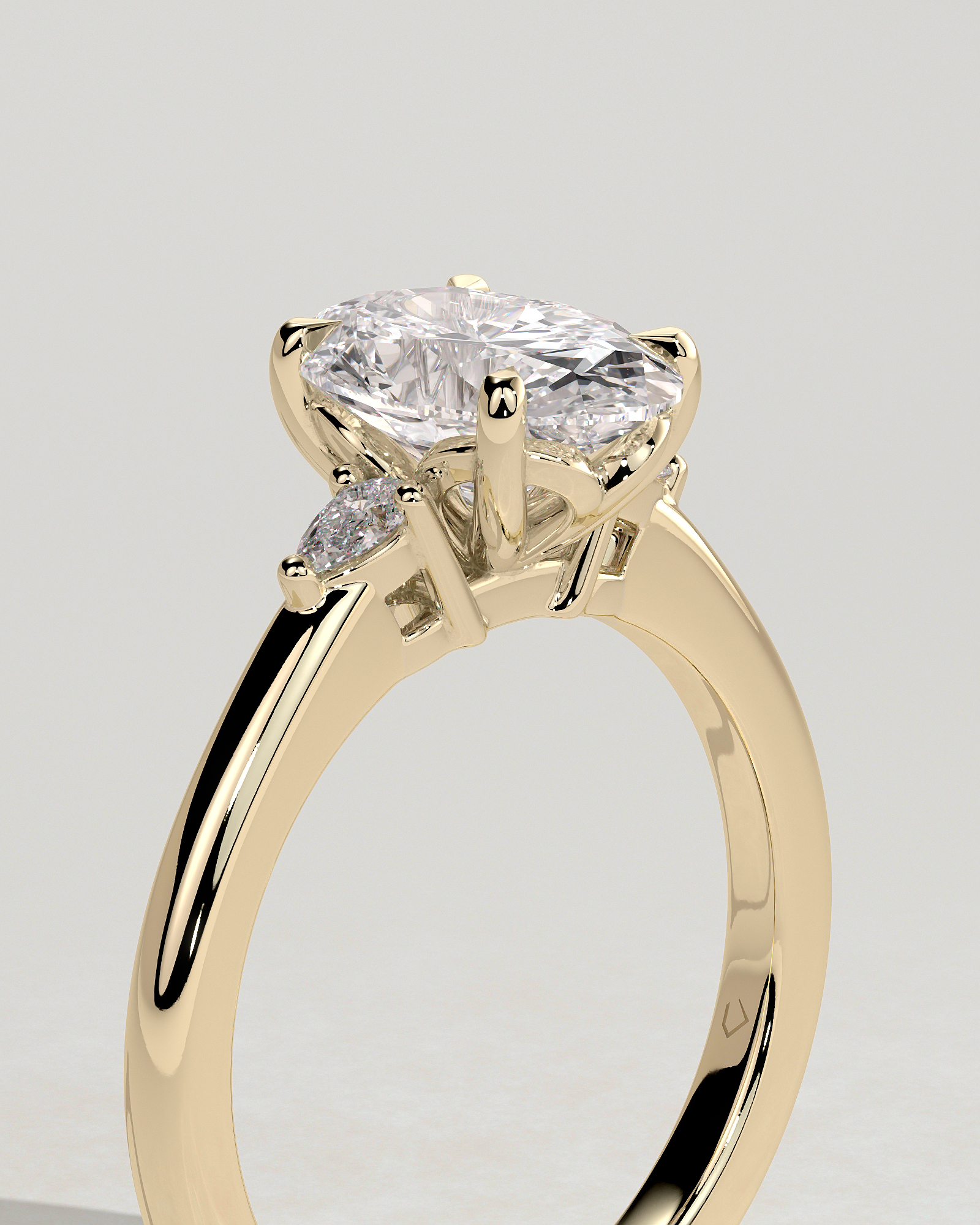 Elena  Oval Trilogy - 18k Yellow Gold