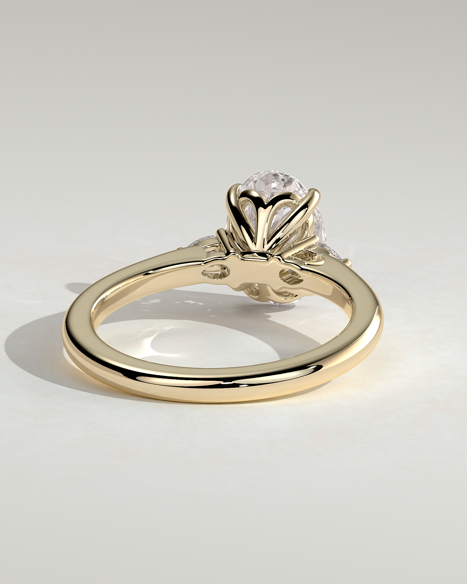 Elena  Oval Trilogy - 18k Yellow Gold