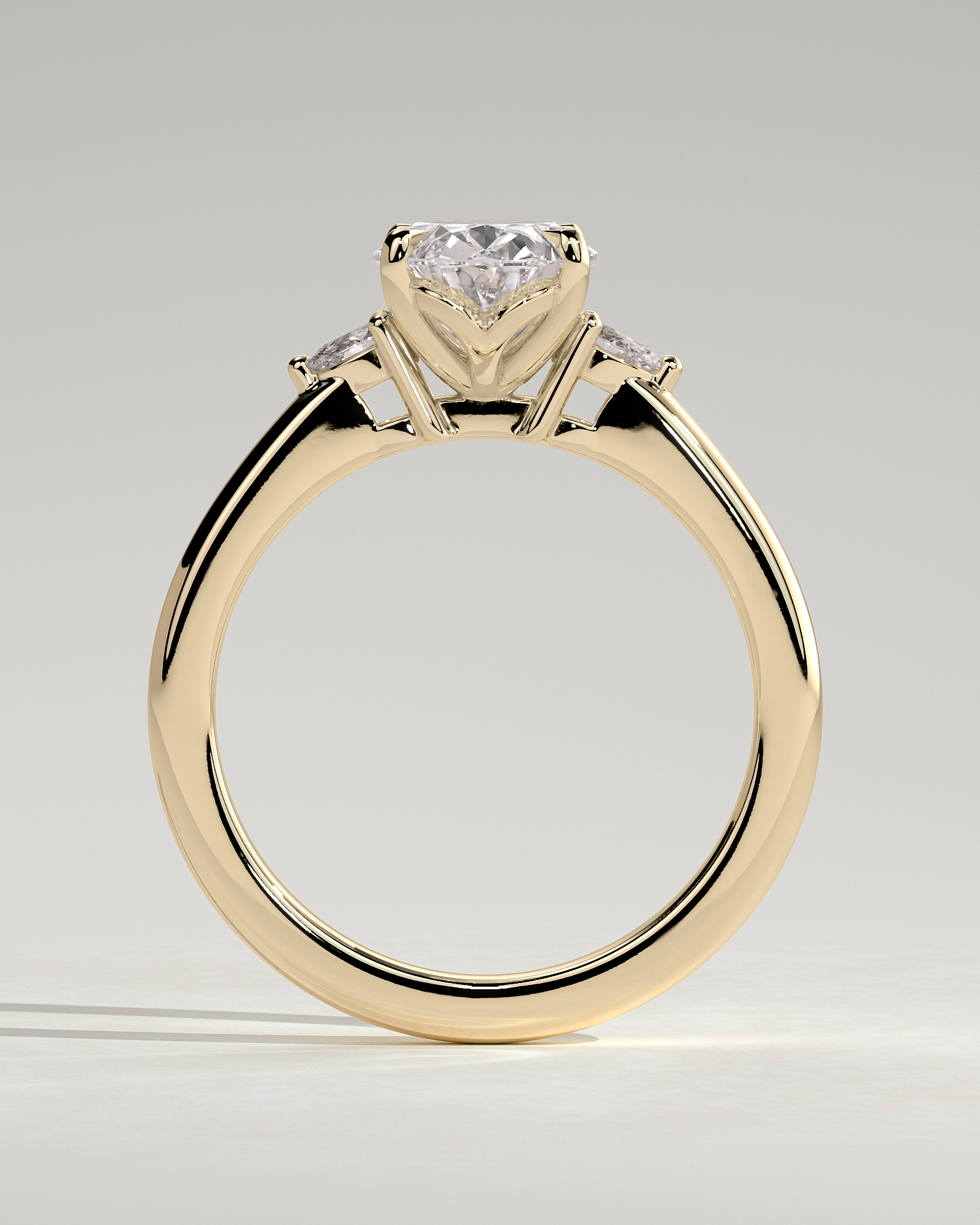 Elena  Oval Trilogy - 18k Yellow Gold