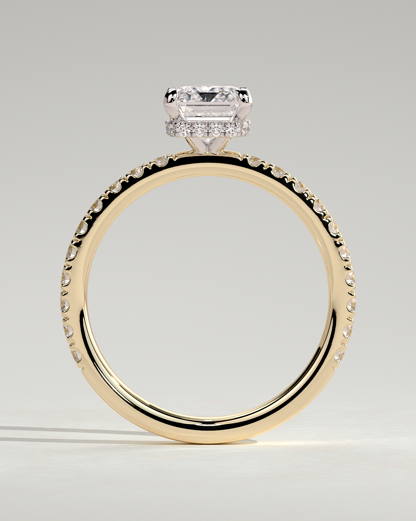 Eliana - Emerald with Pav - 18k Yellow Gold / 18k White Gold