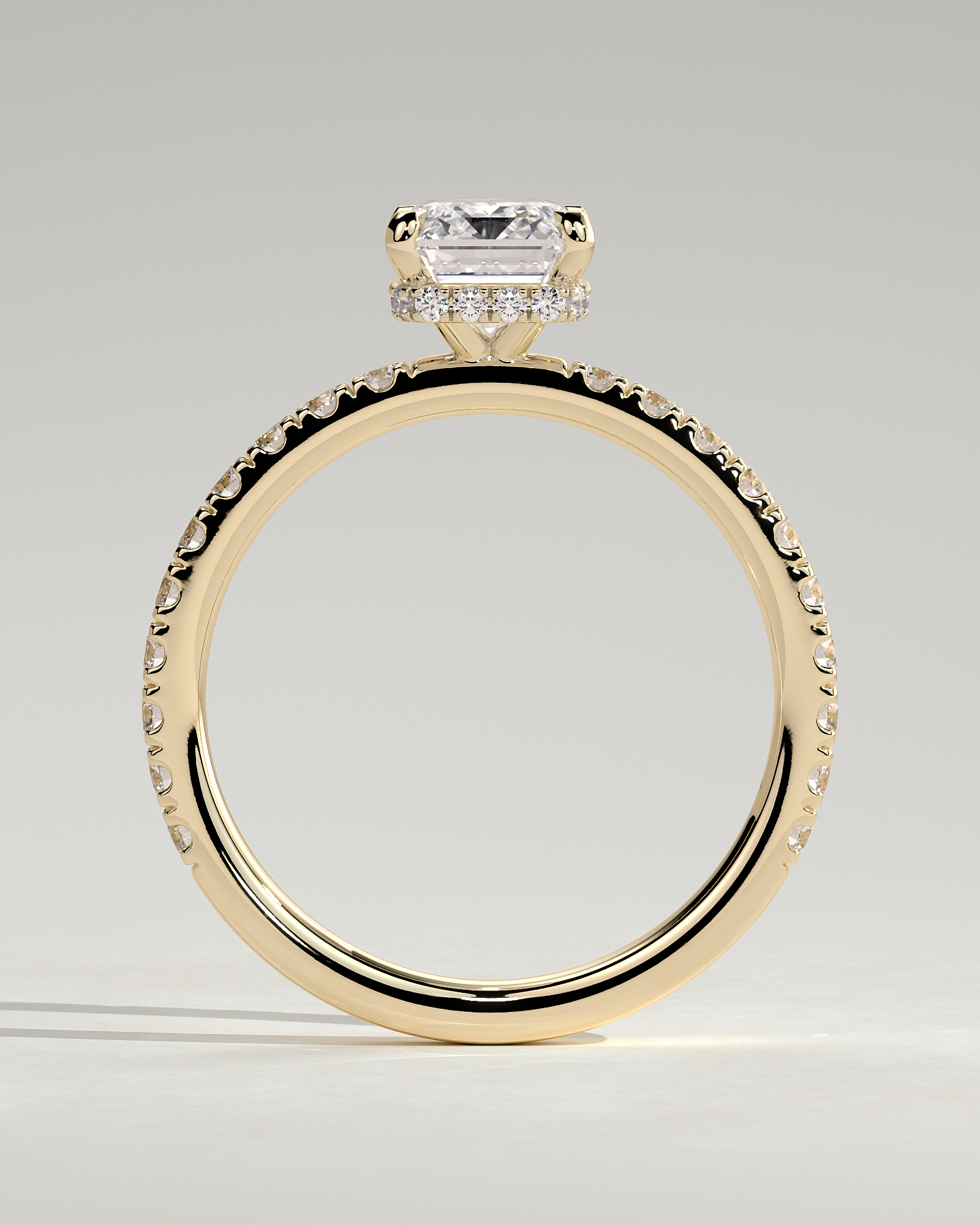 Eliana - Emerald with Pav - 18k Yellow Gold