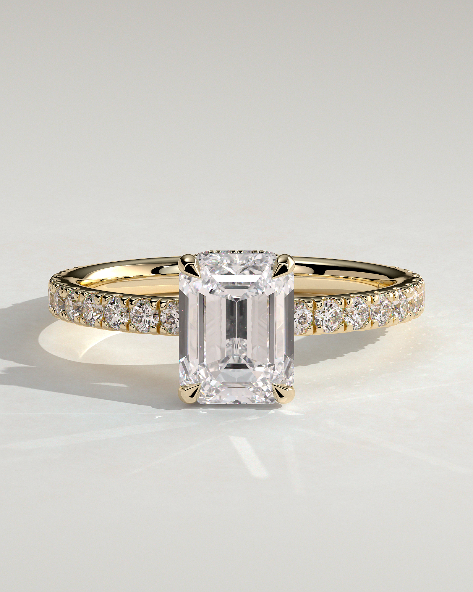 Eliana - Emerald with Pav - 18k Yellow Gold