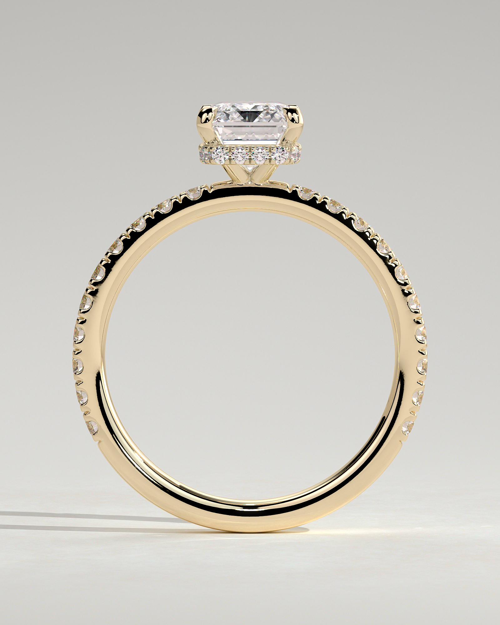 Eliana - Emerald with Pav - 18k Yellow Gold