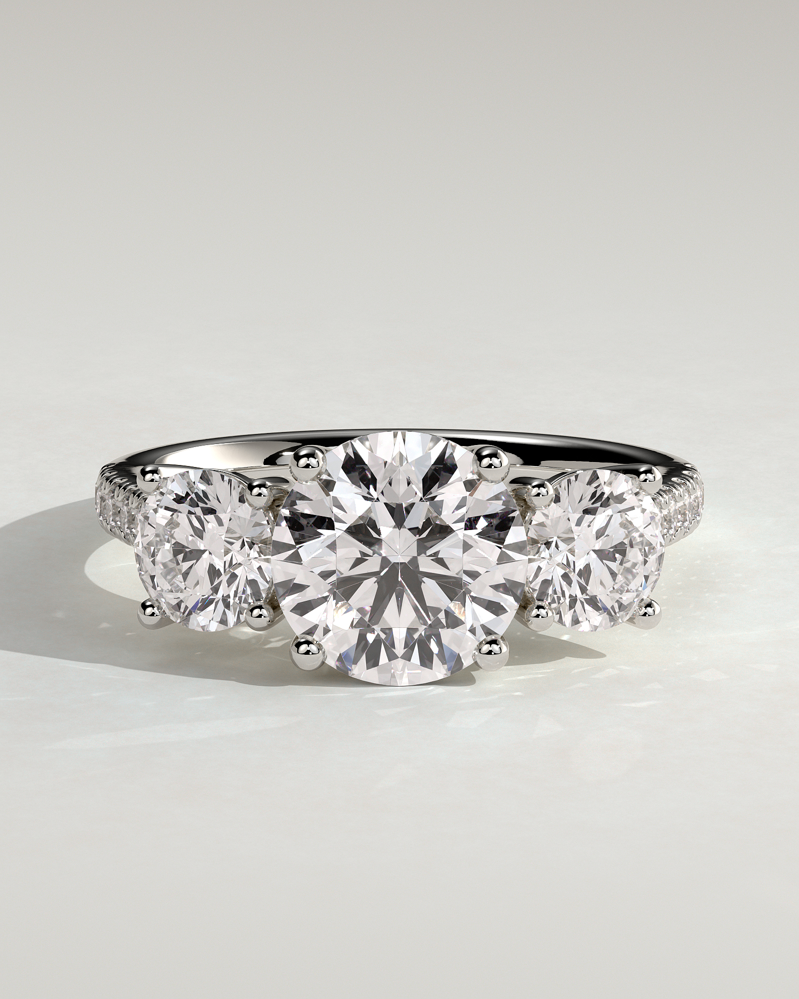 Ella  Round Trilogy with Pav - 18k White Gold