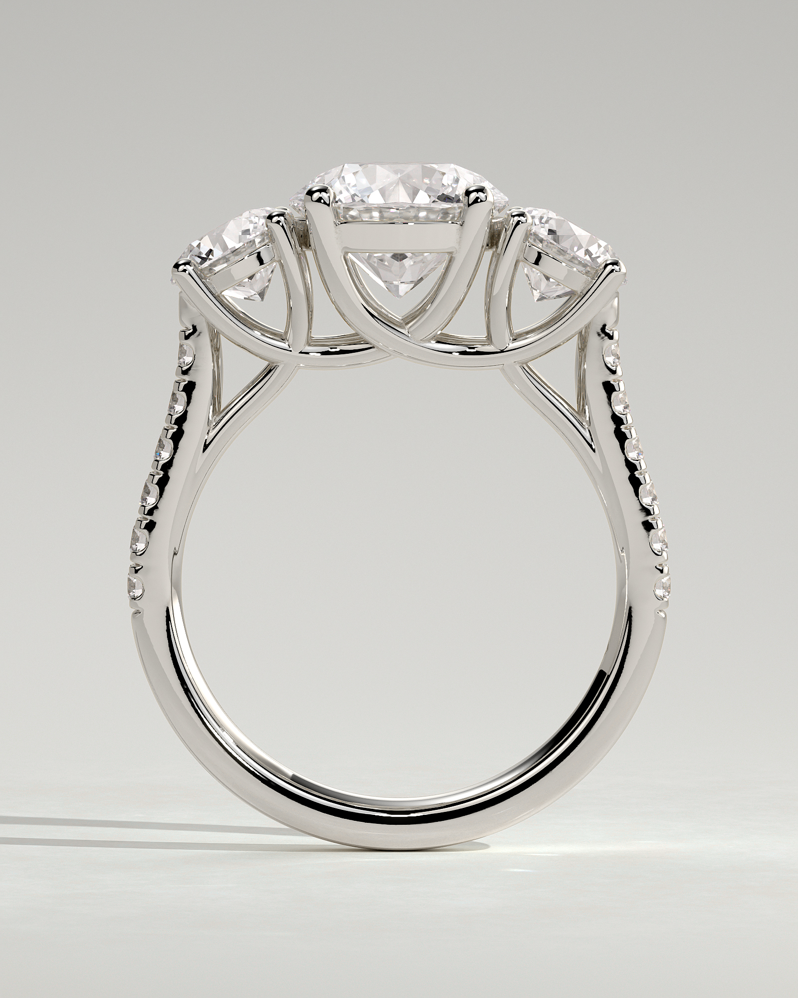 Ella  Round Trilogy with Pav - 18k White Gold