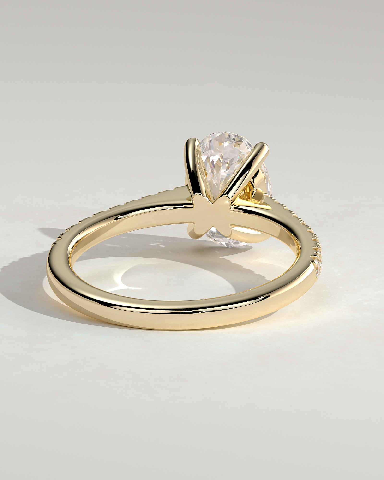 Eloise  Oval Pav Solitaire - 18k Yellow Gold