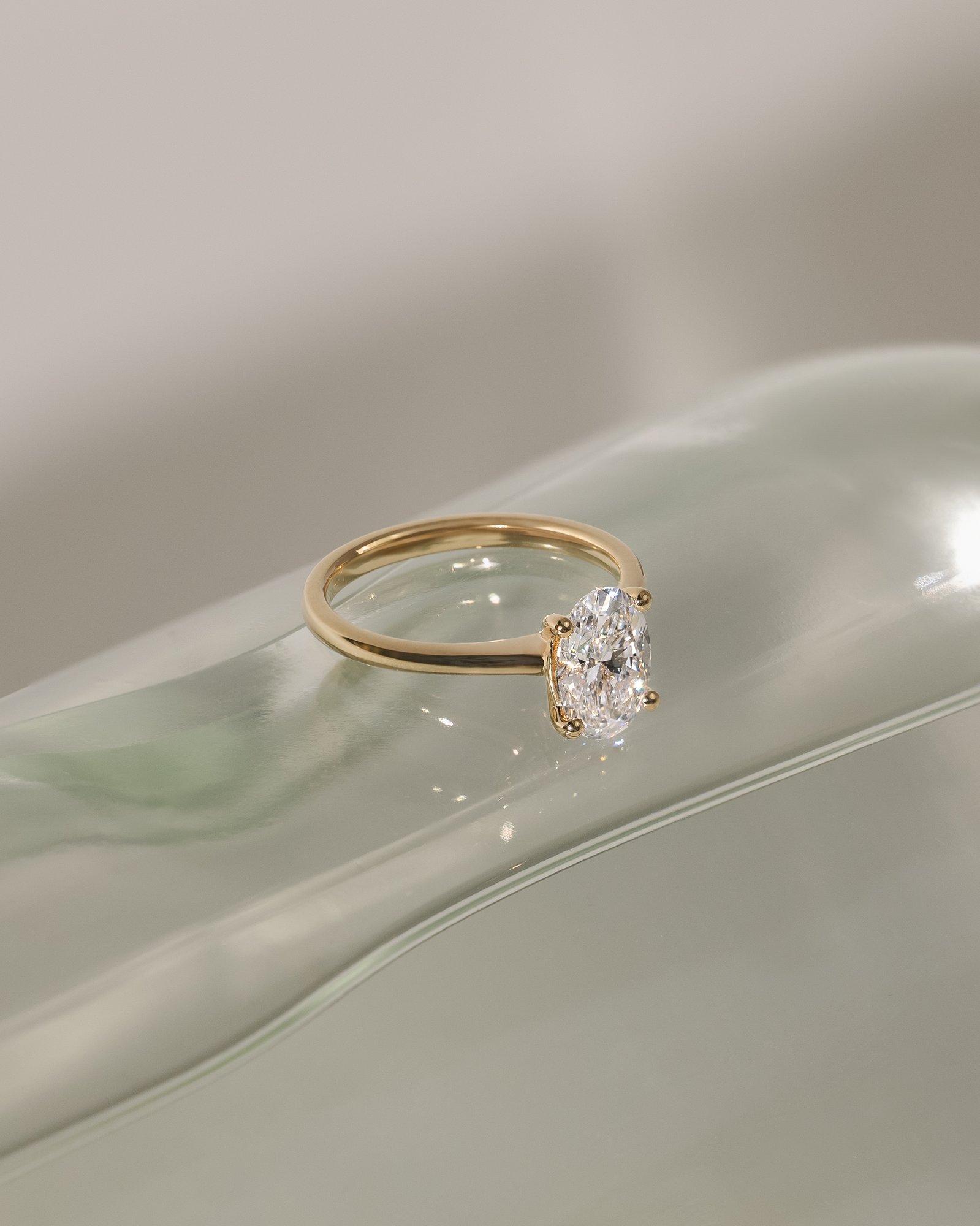 Emily - Oval Solitaire with Tapered Band Lifestyle Image