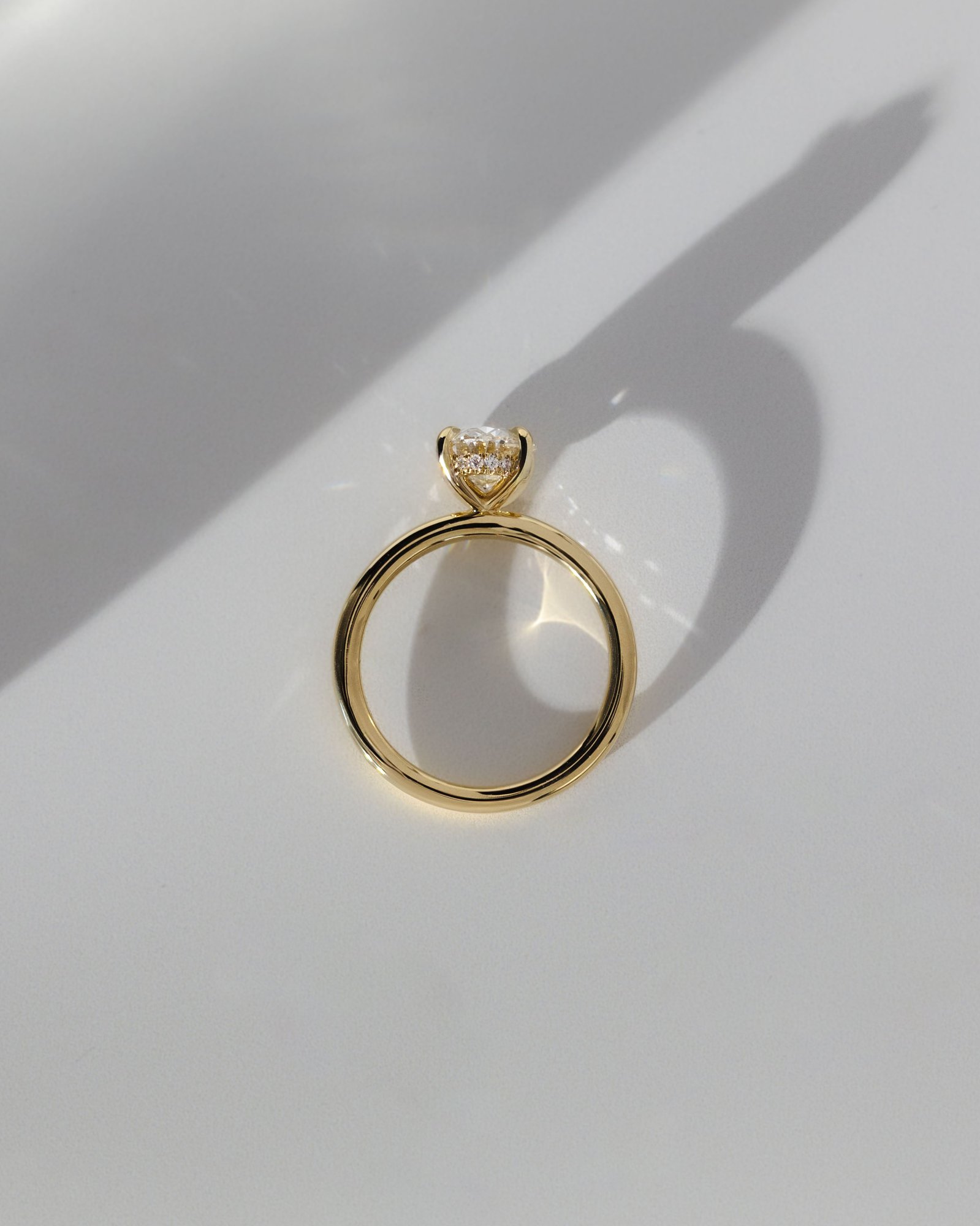 Emma  Oval Solitaire with Hidden Halo Lifestyle Image