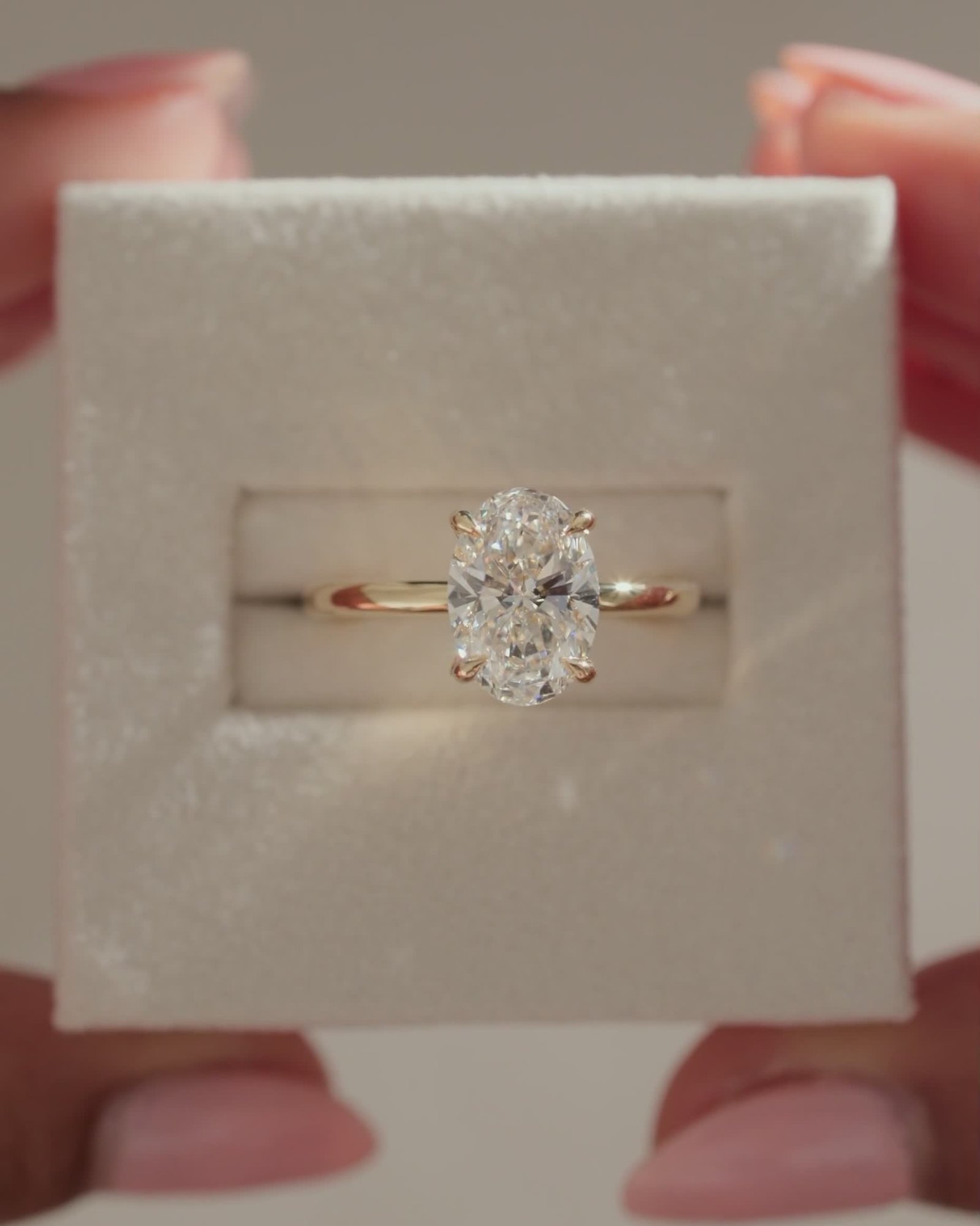 Emma  Oval Solitaire with Hidden Halo Lifestyle Image