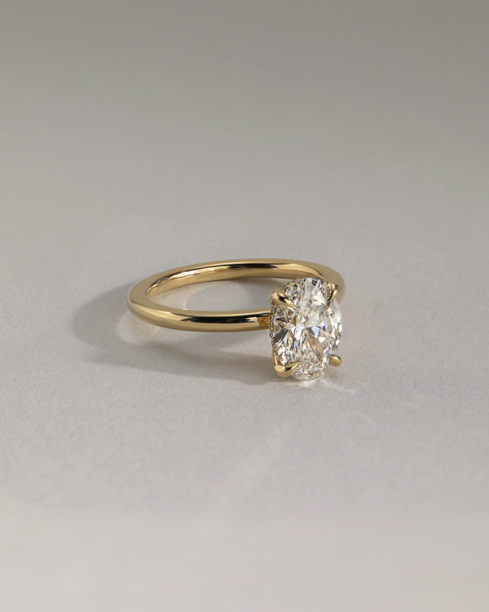 Emma  Oval Solitaire with Hidden Halo Lifestyle Image