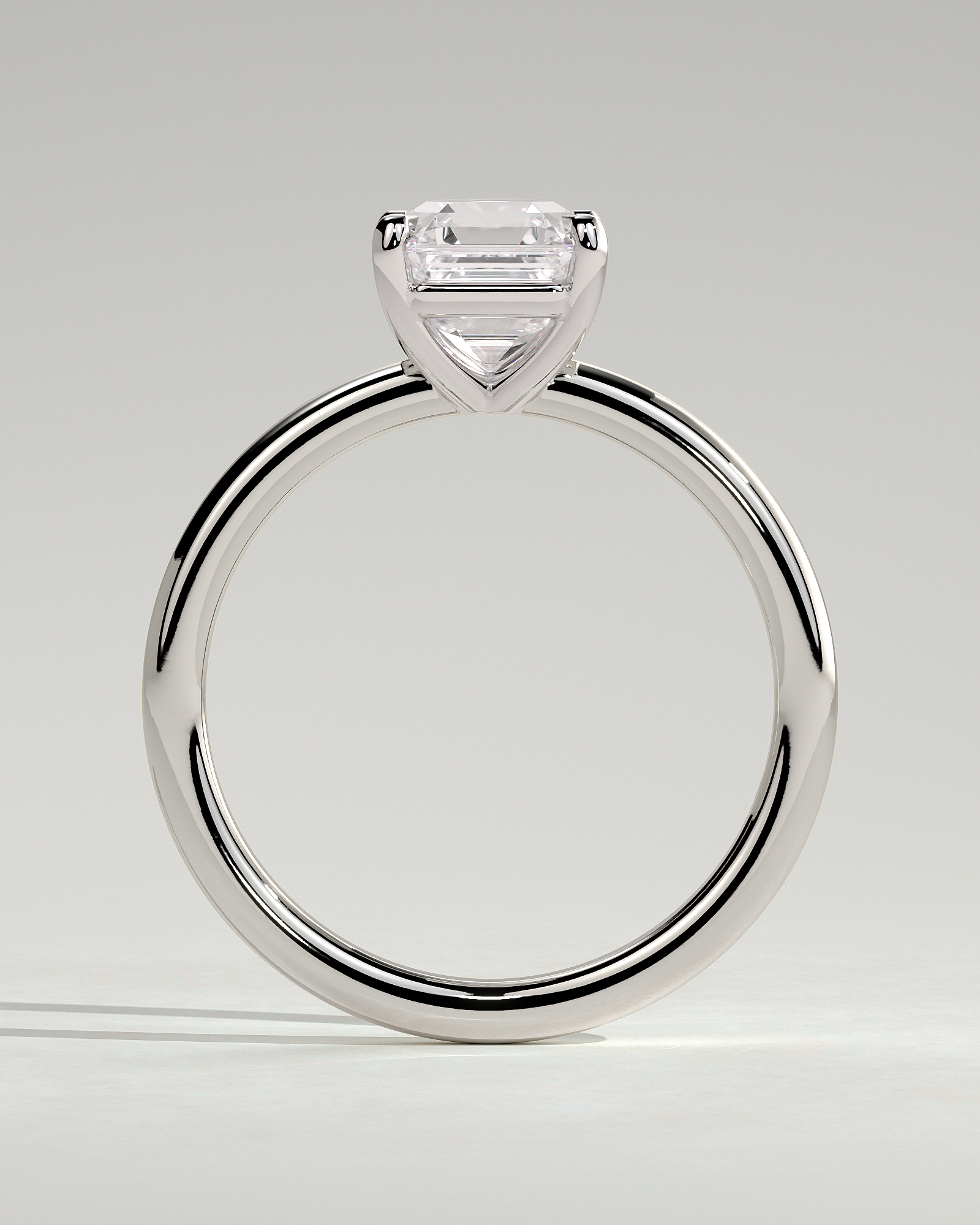 Emmy - 4 Claw Asscher Solitaire - 18k White Gold