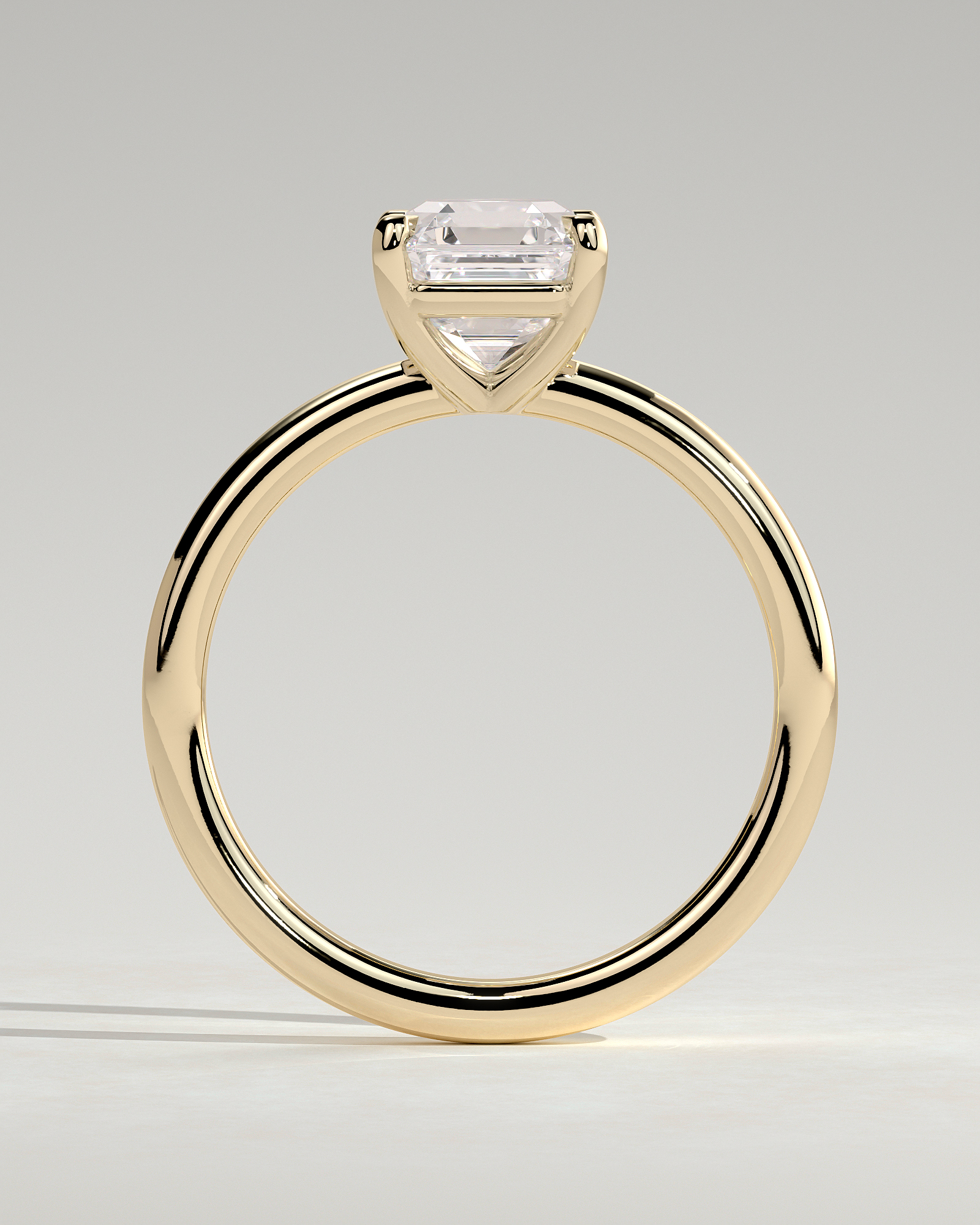 Emmy - 4 Claw Asscher Solitaire - 18k Yellow Gold