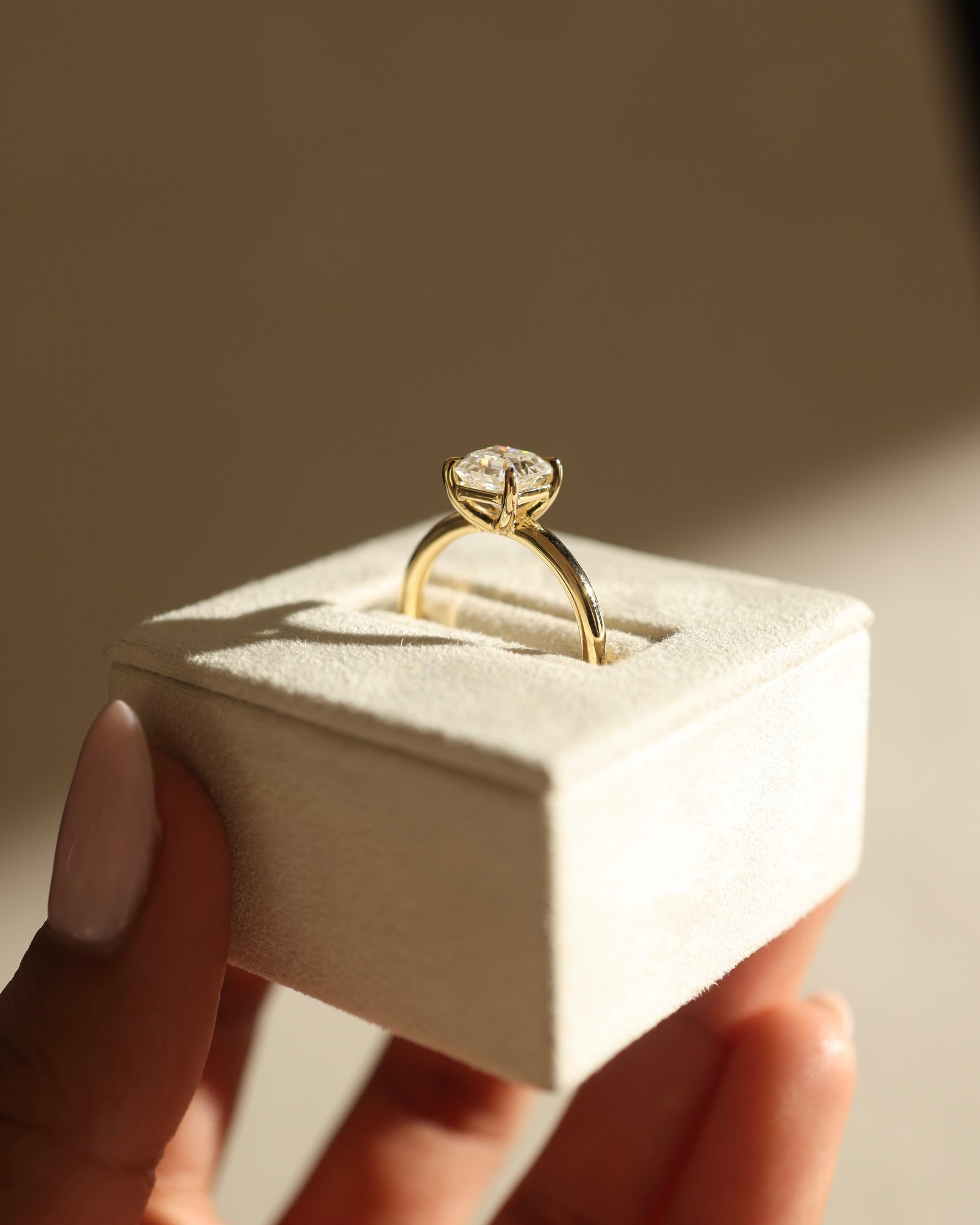 Emmy - 4 Claw Asscher Solitaire Lifestyle Image