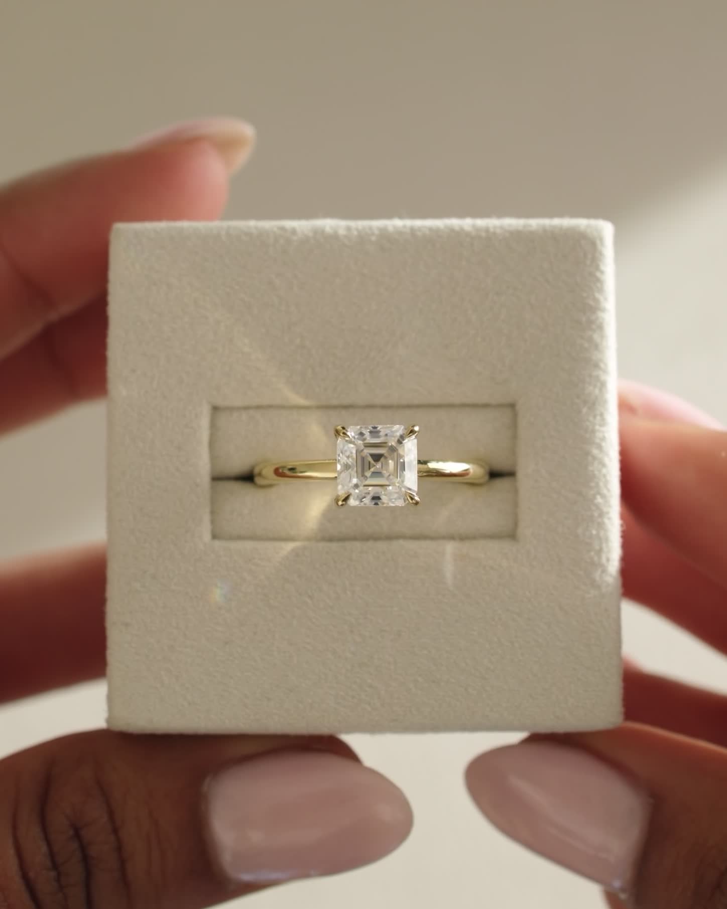 Emmy - 4 Claw Asscher Solitaire Lifestyle Image