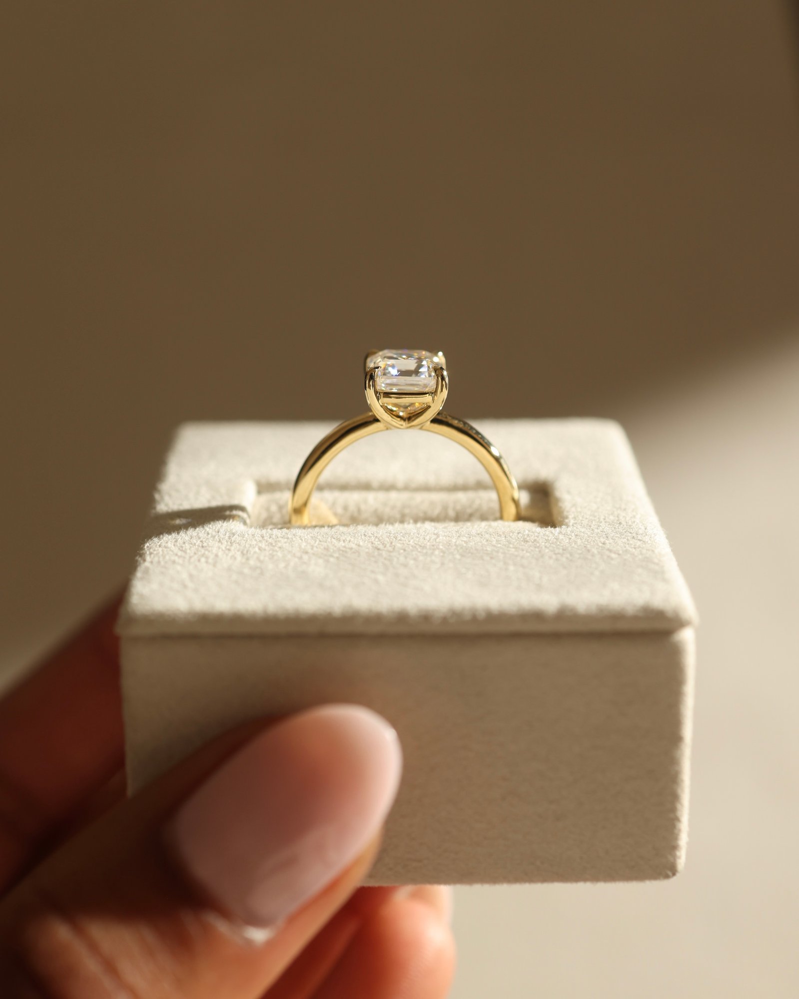 Emmy - 4 Claw Asscher Solitaire Lifestyle Image