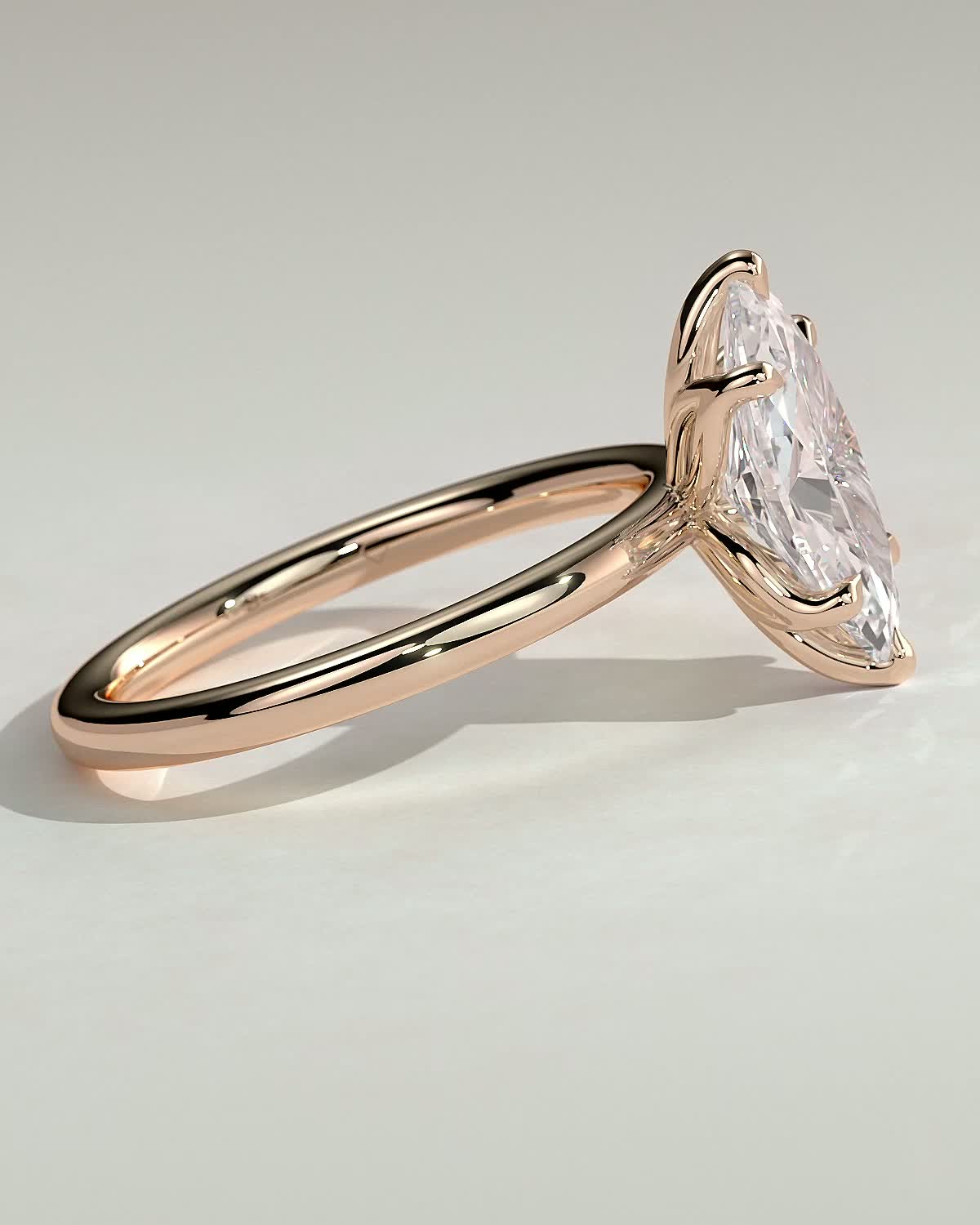 Eve - 6 Claw Marquise Solitaire - 18k Rose Gold