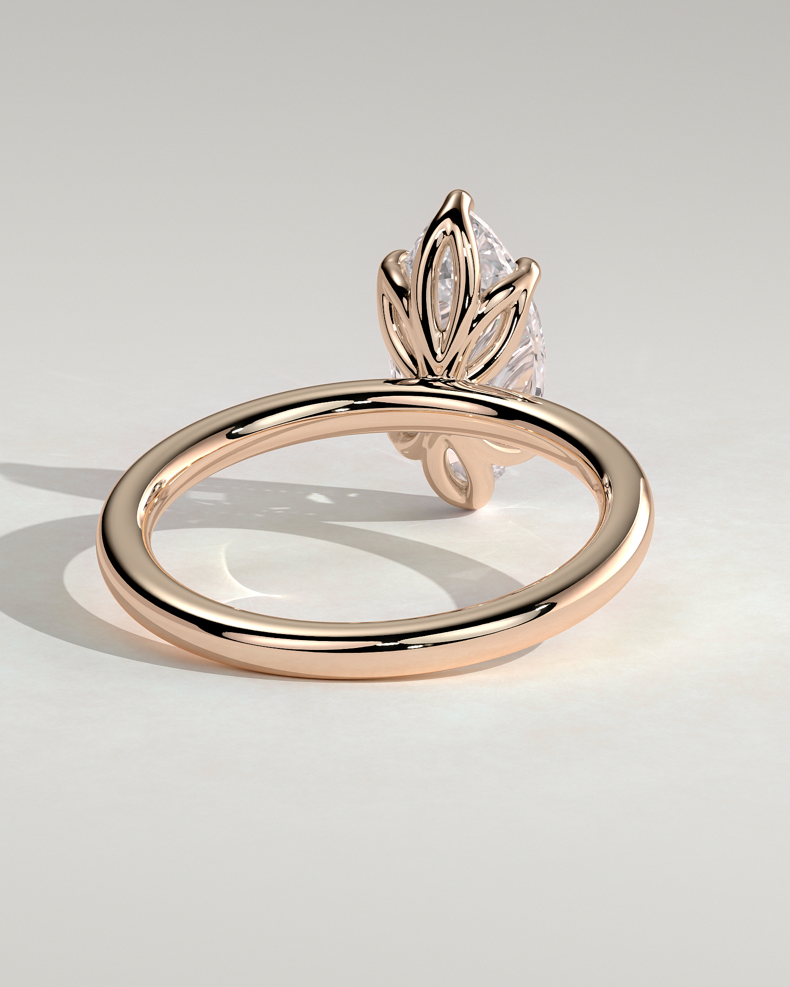 Eve - 6 Claw Marquise Solitaire - 18k Rose Gold