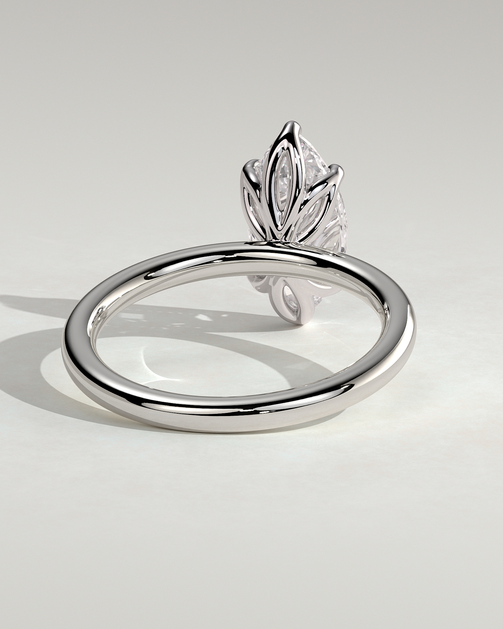 Eve - 6 Claw Marquise Solitaire - 18k White Gold