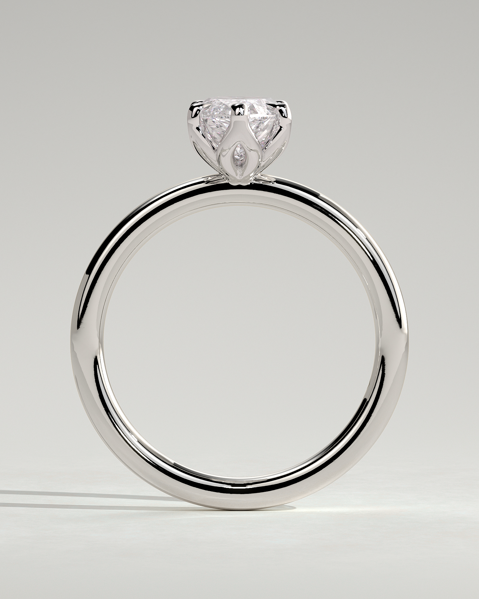 Eve - 6 Claw Marquise Solitaire - 18k White Gold