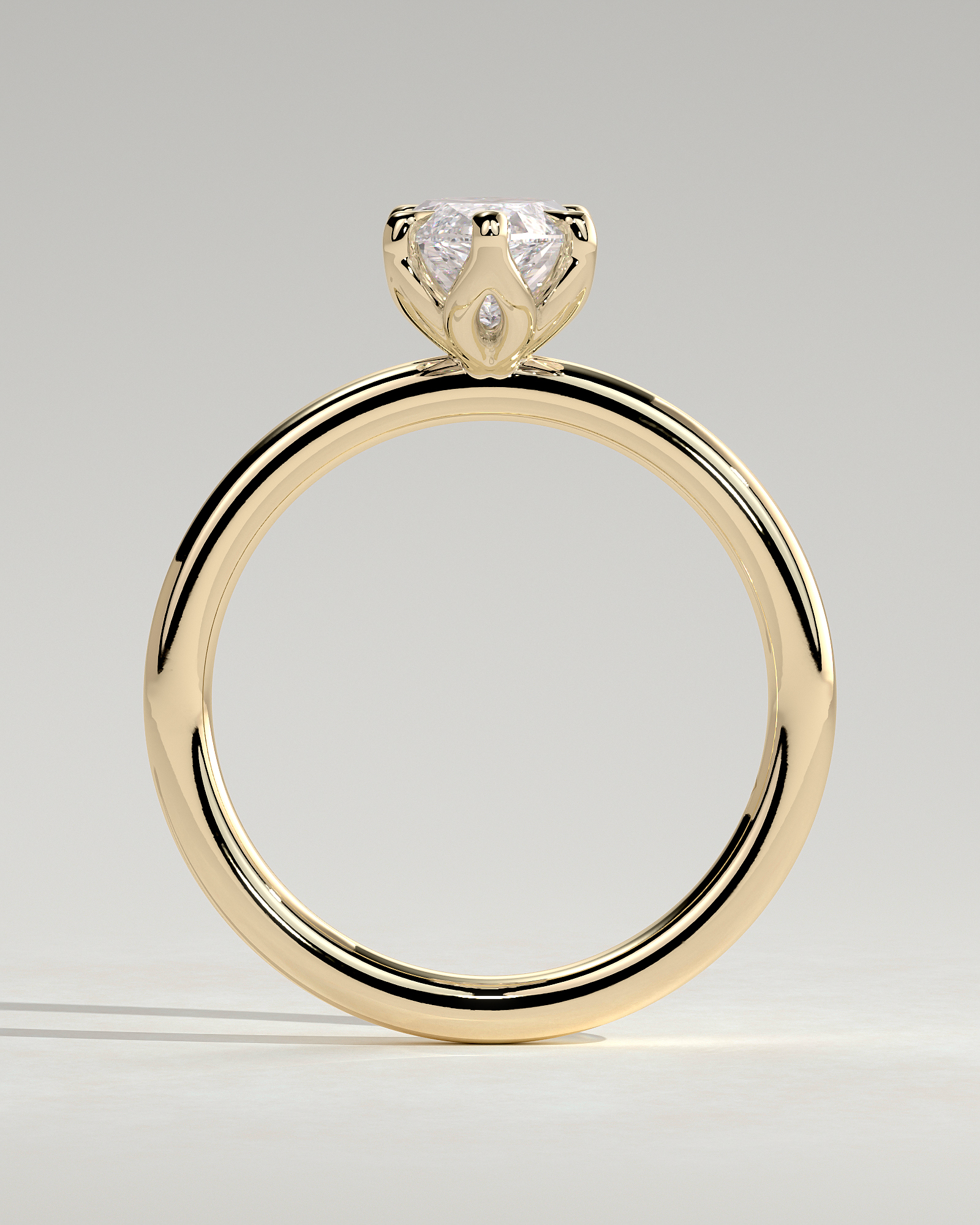 Eve - 6 Claw Marquise Solitaire - 18k Yellow Gold