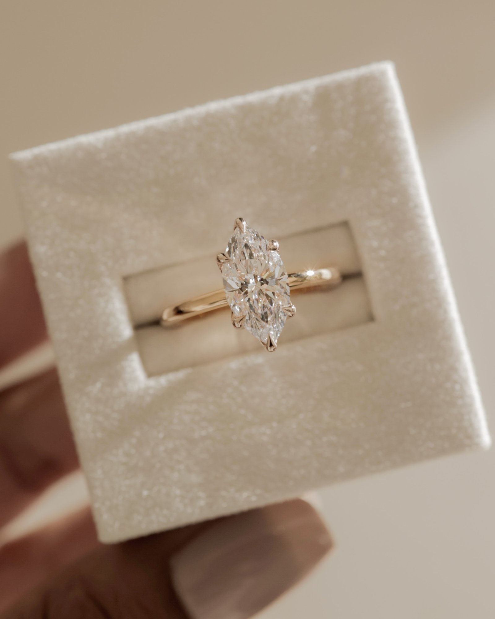 Eve - 6 Claw Marquise Solitaire Lifestyle Image