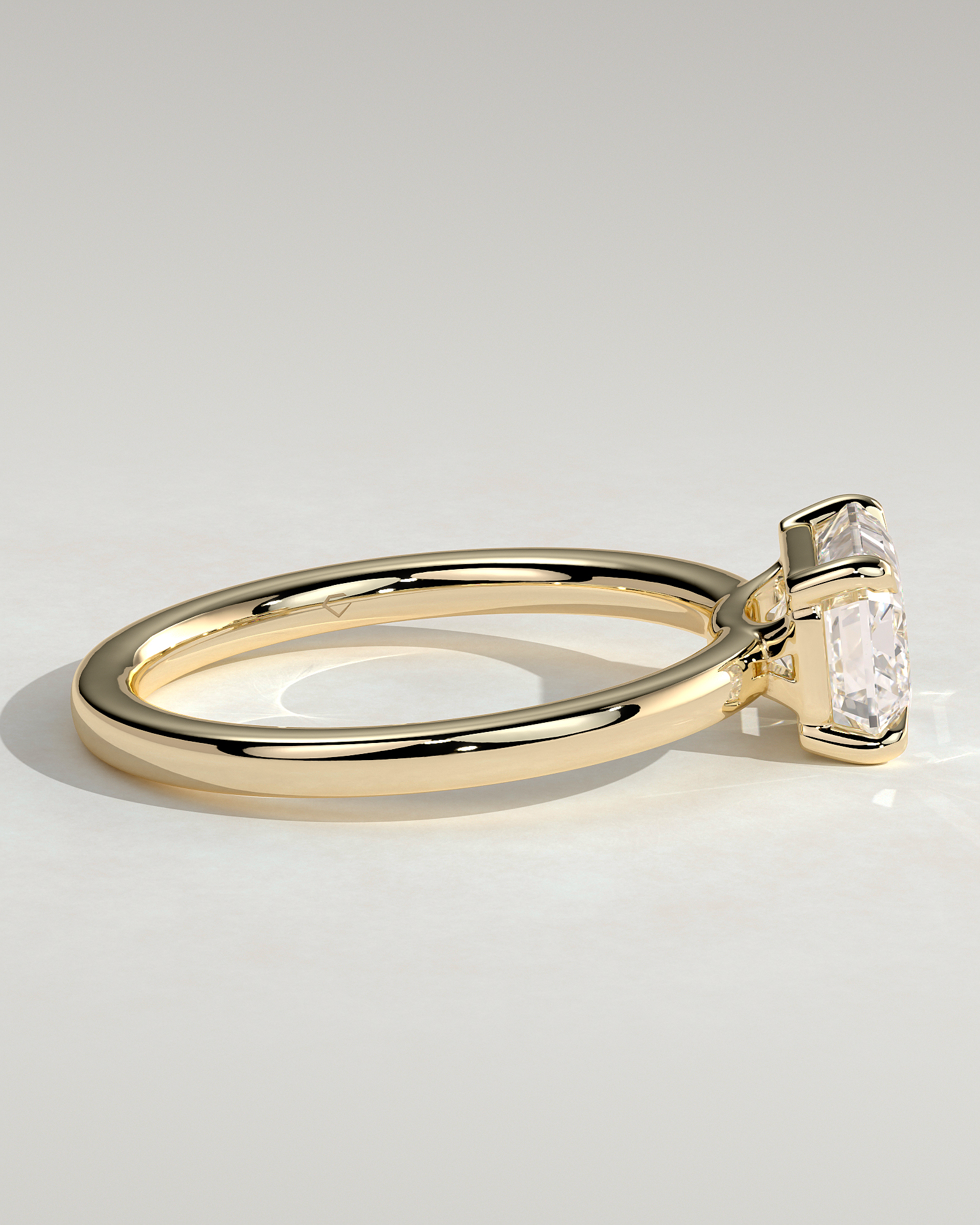 Evelyn  East West Emerald Solitaire - 18k Yellow Gold