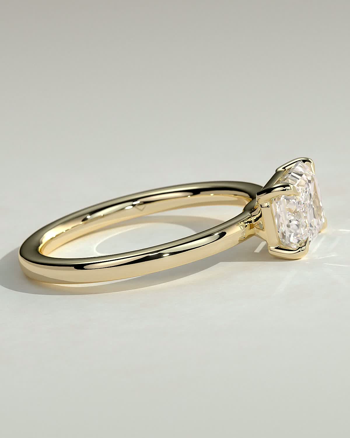 Evelyn  East West Emerald Solitaire - 18k Yellow Gold