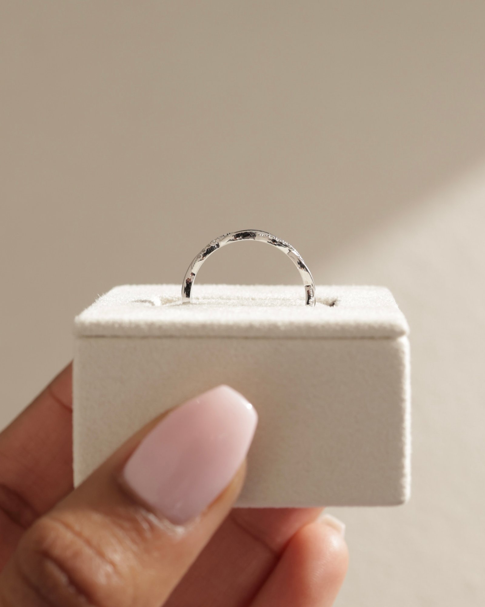 Faith - Twisted Wedding Ring with Pav Lifestyle Image