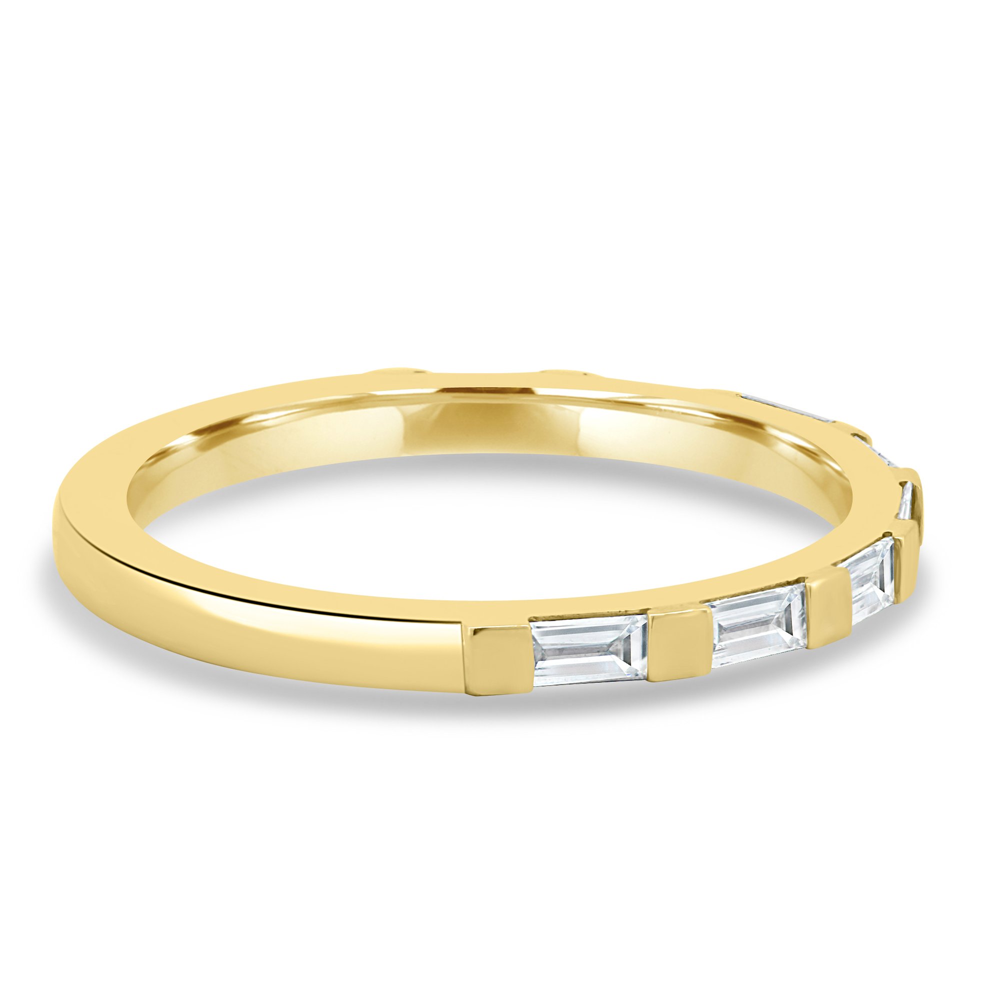 Felicity  Baguette Stone Wedding Ring - 18k Yellow Gold